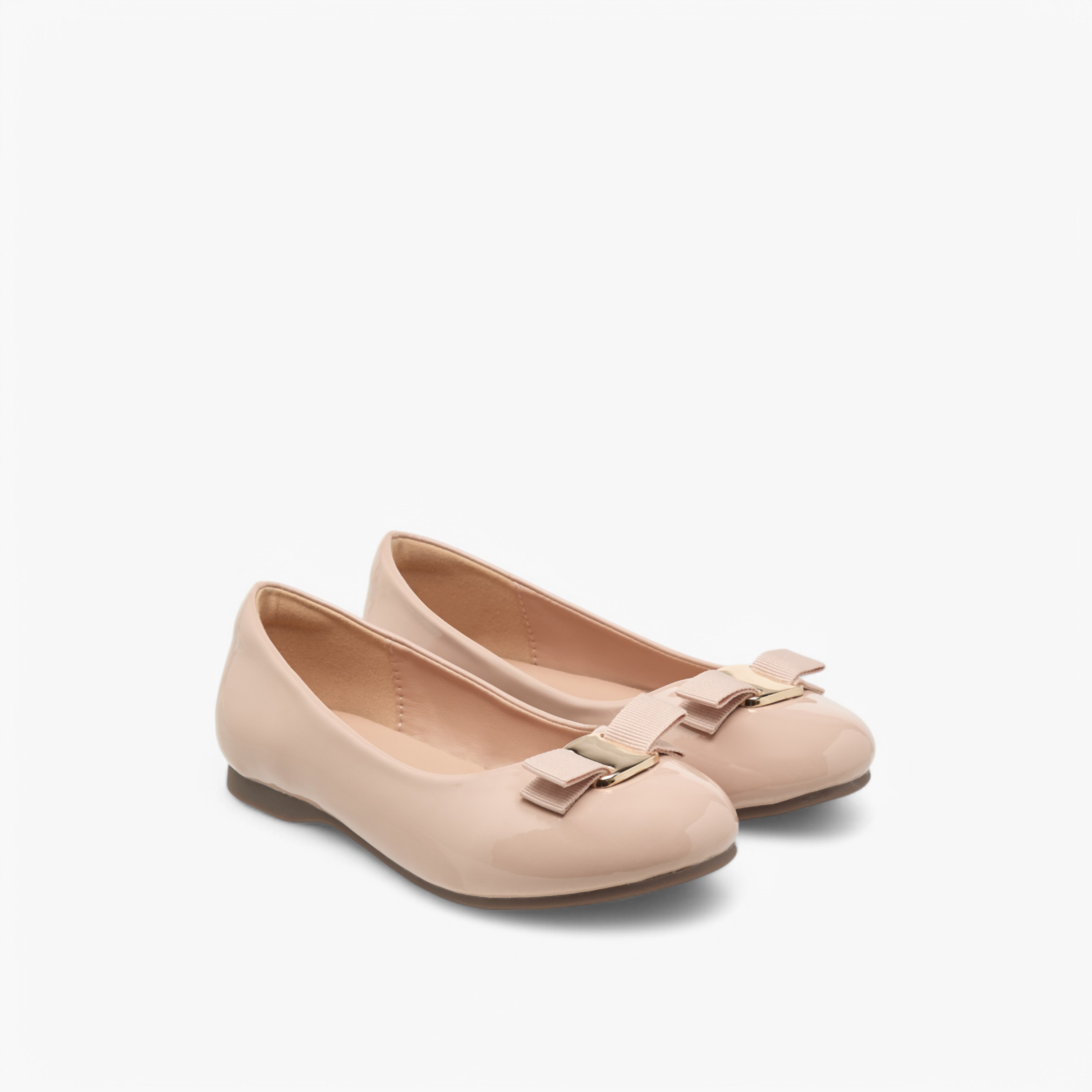 Juniors Bow Detail Slip-On Ballerina Shoes-girls-shoes-ballerinas-image-1