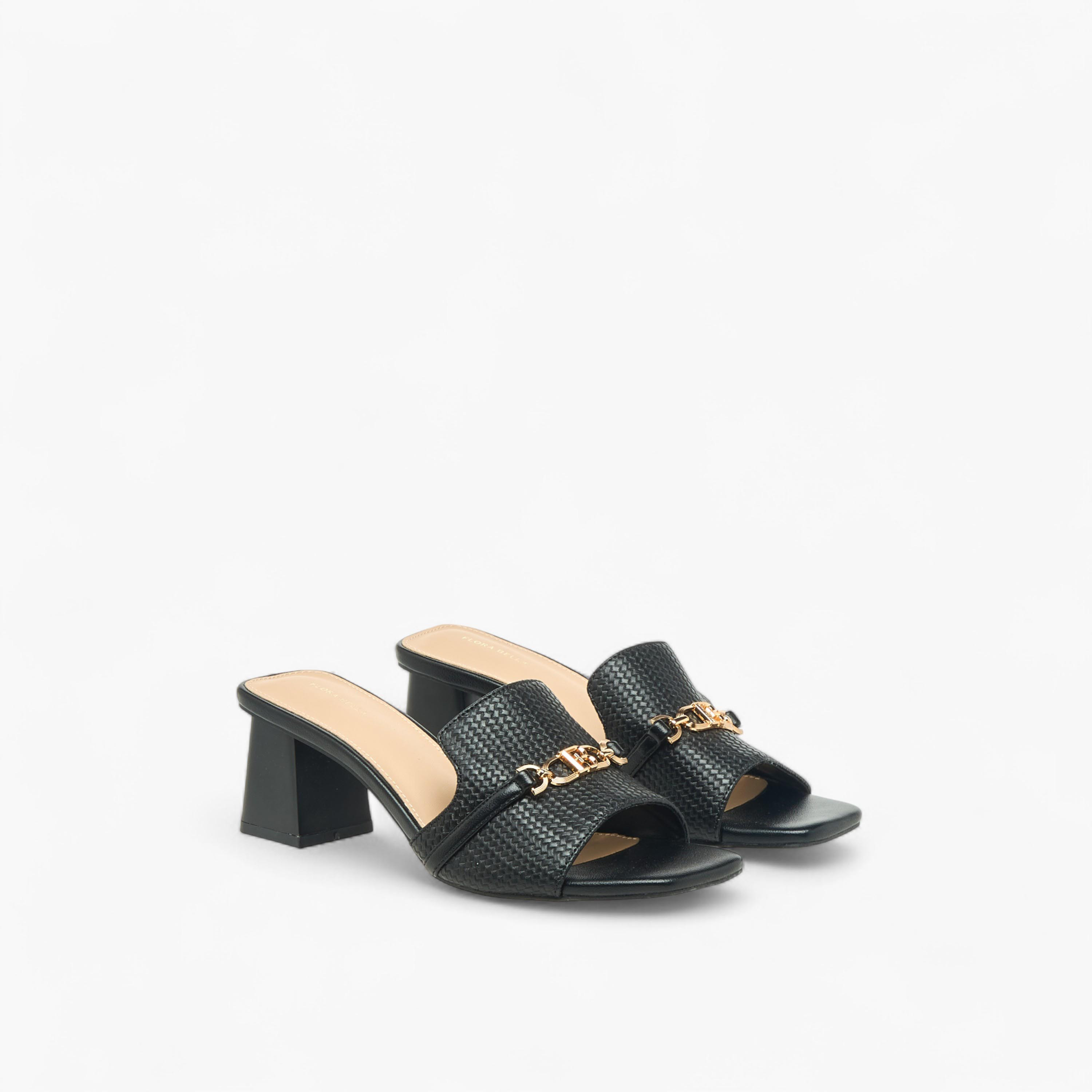 صندل بارز الملمس بكعب سميك للنساء من فلورا بيلا-women-shoes-sandals-heeled-image-1