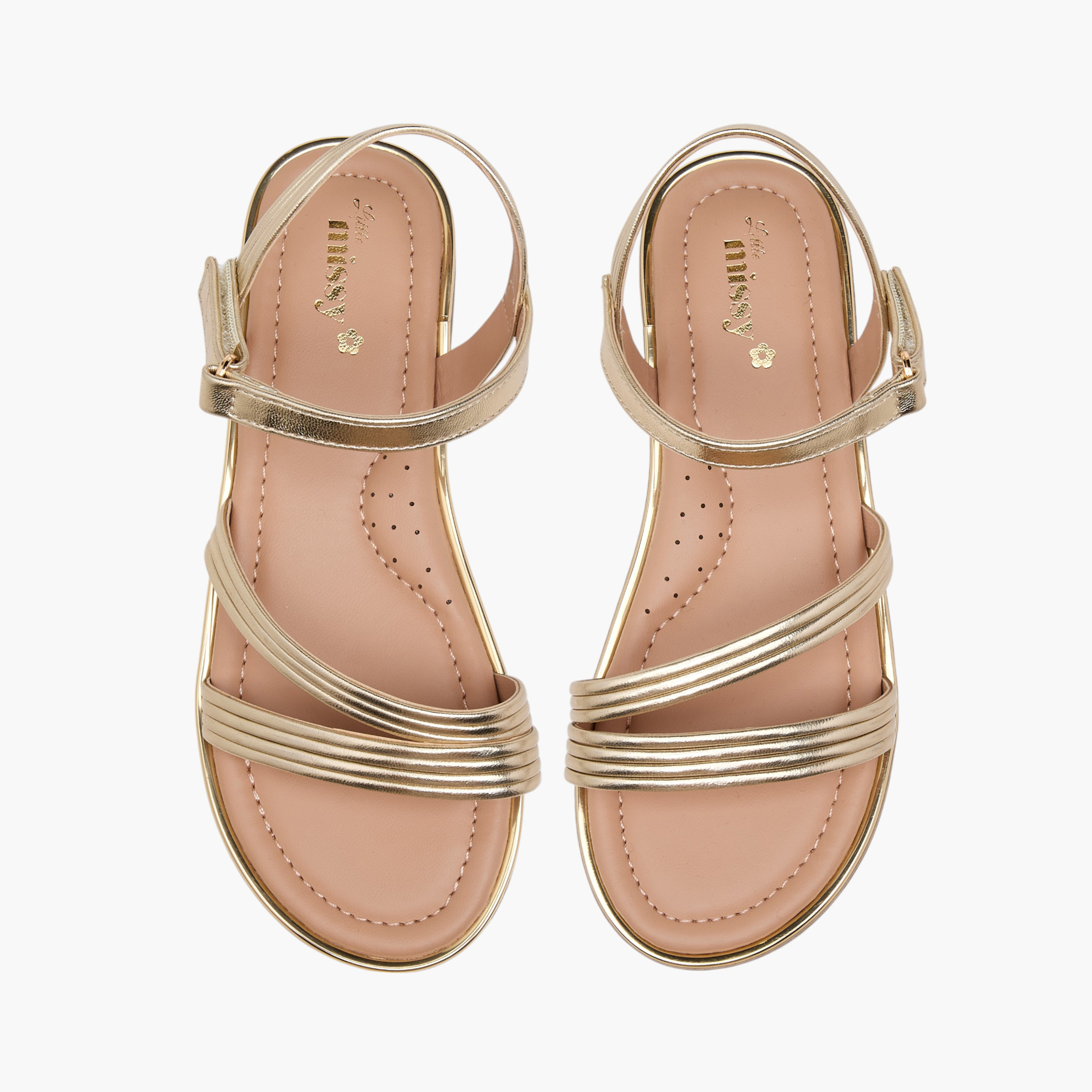 Little Missy Solid Sandals with Hook and Loop Closure-girls-shoes-sandals-image-1