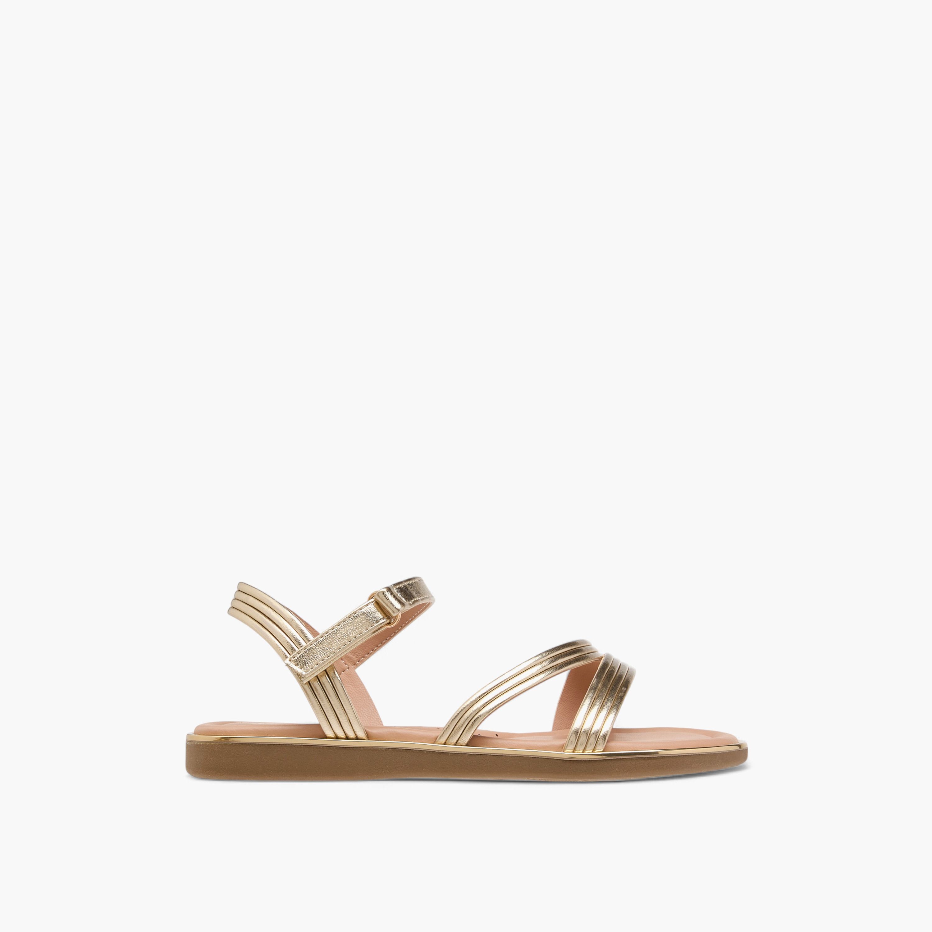 Little Missy Solid Sandals with Hook and Loop Closure-girls-shoes-sandals-image-2