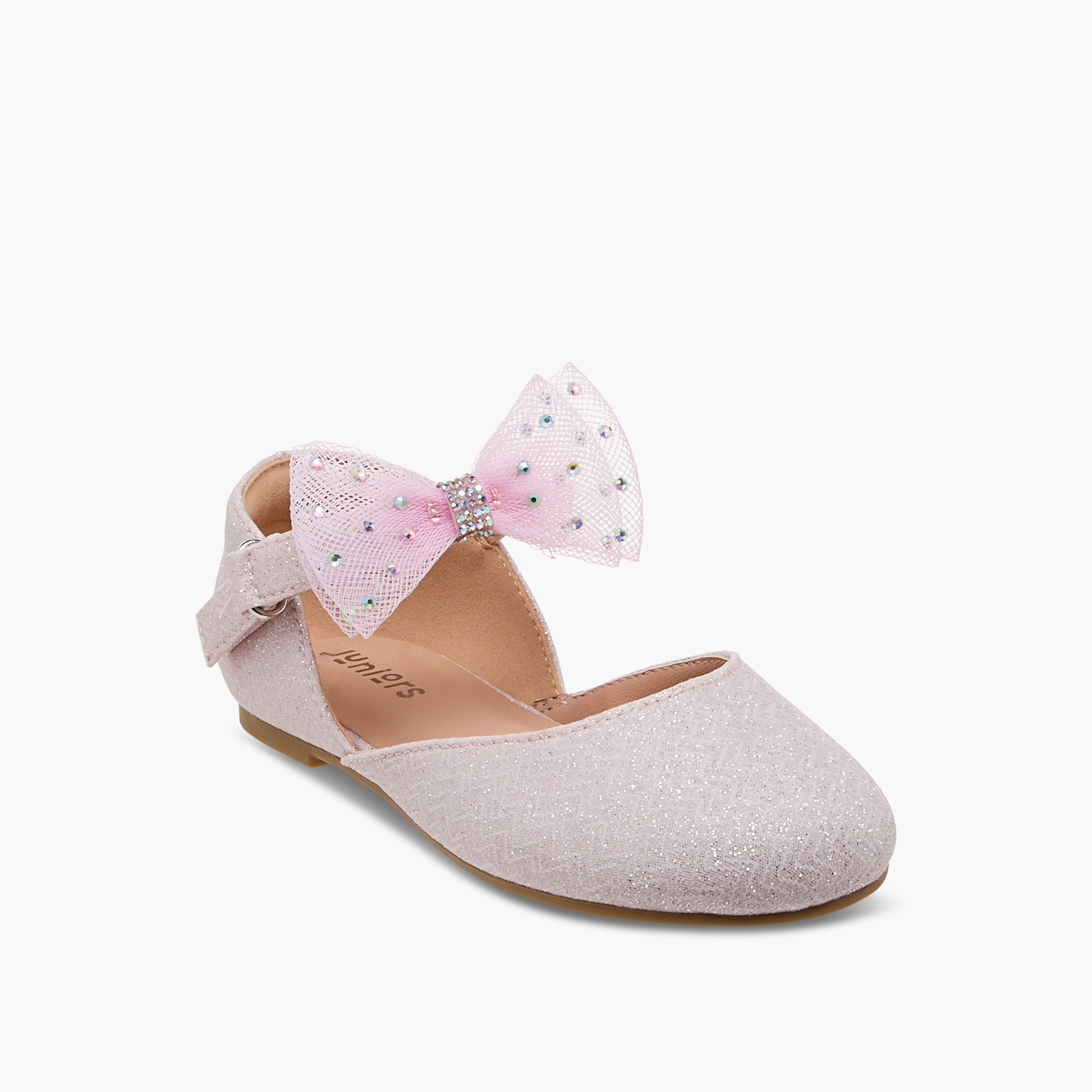 Juniors Embellished Ballerina with Hook and Loop Closure-girls-shoes-ballerinas-image-2