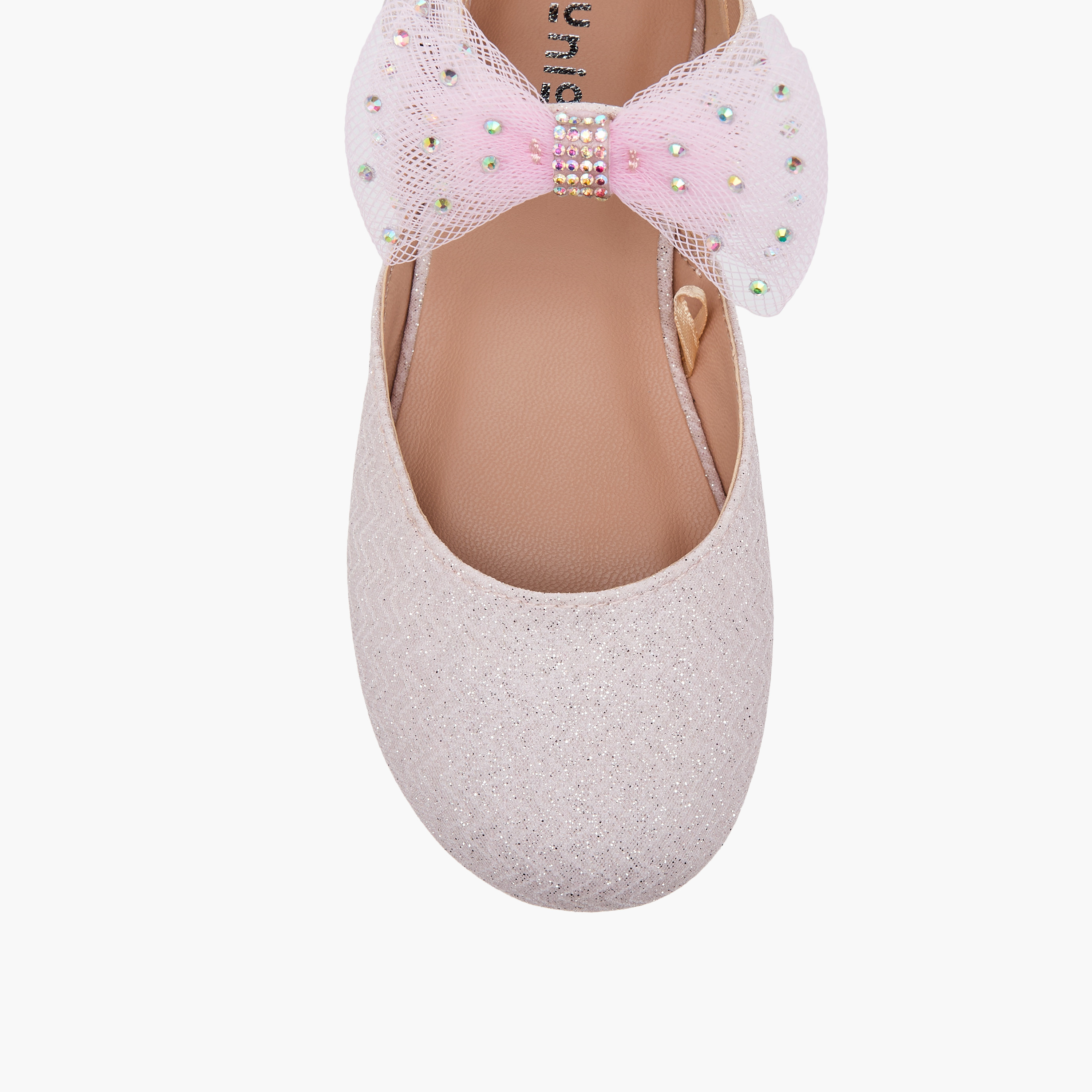 Juniors Embellished Ballerina with Hook and Loop Closure-girls-shoes-ballerinas-image-4
