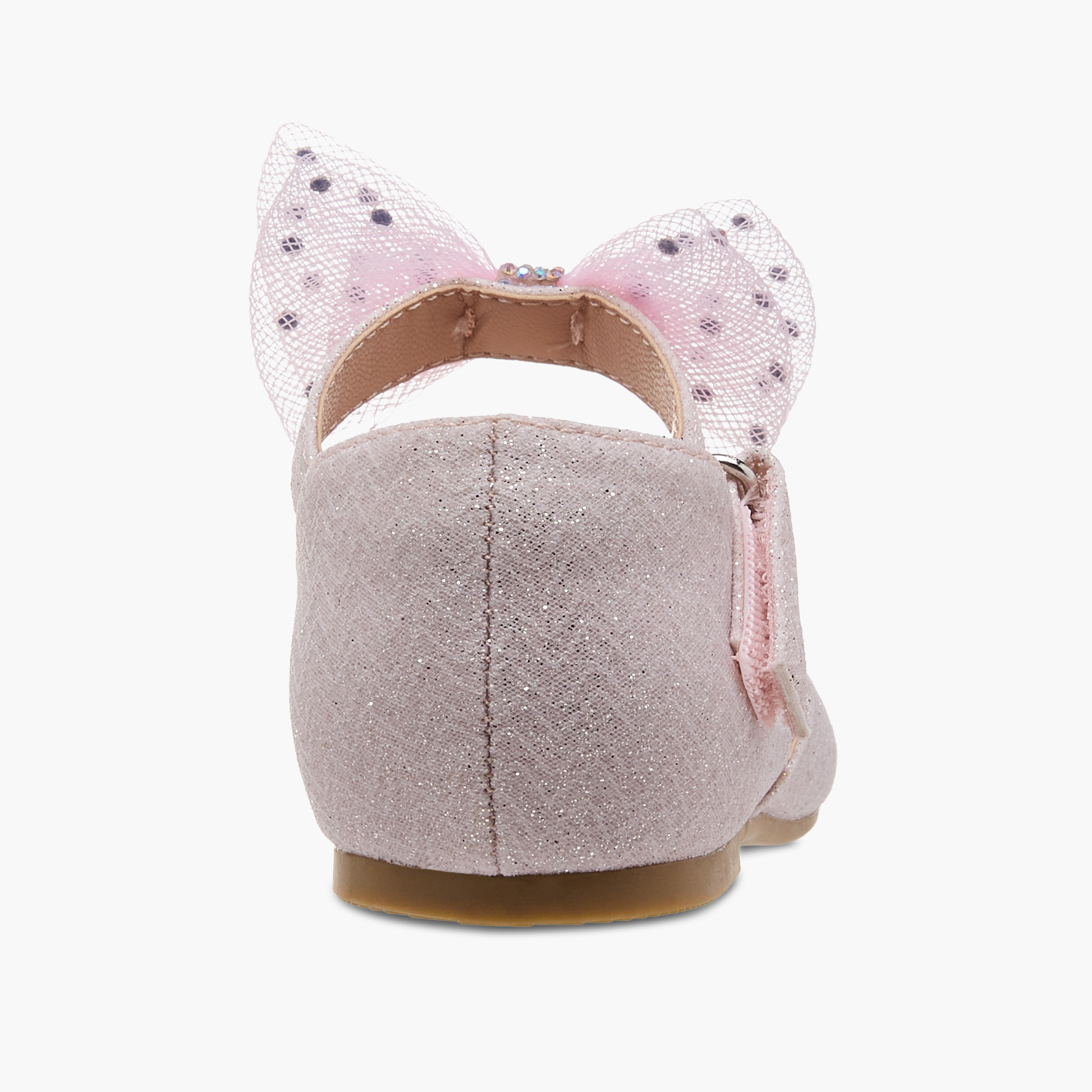 Juniors Embellished Ballerina with Hook and Loop Closure-girls-shoes-ballerinas-image-5