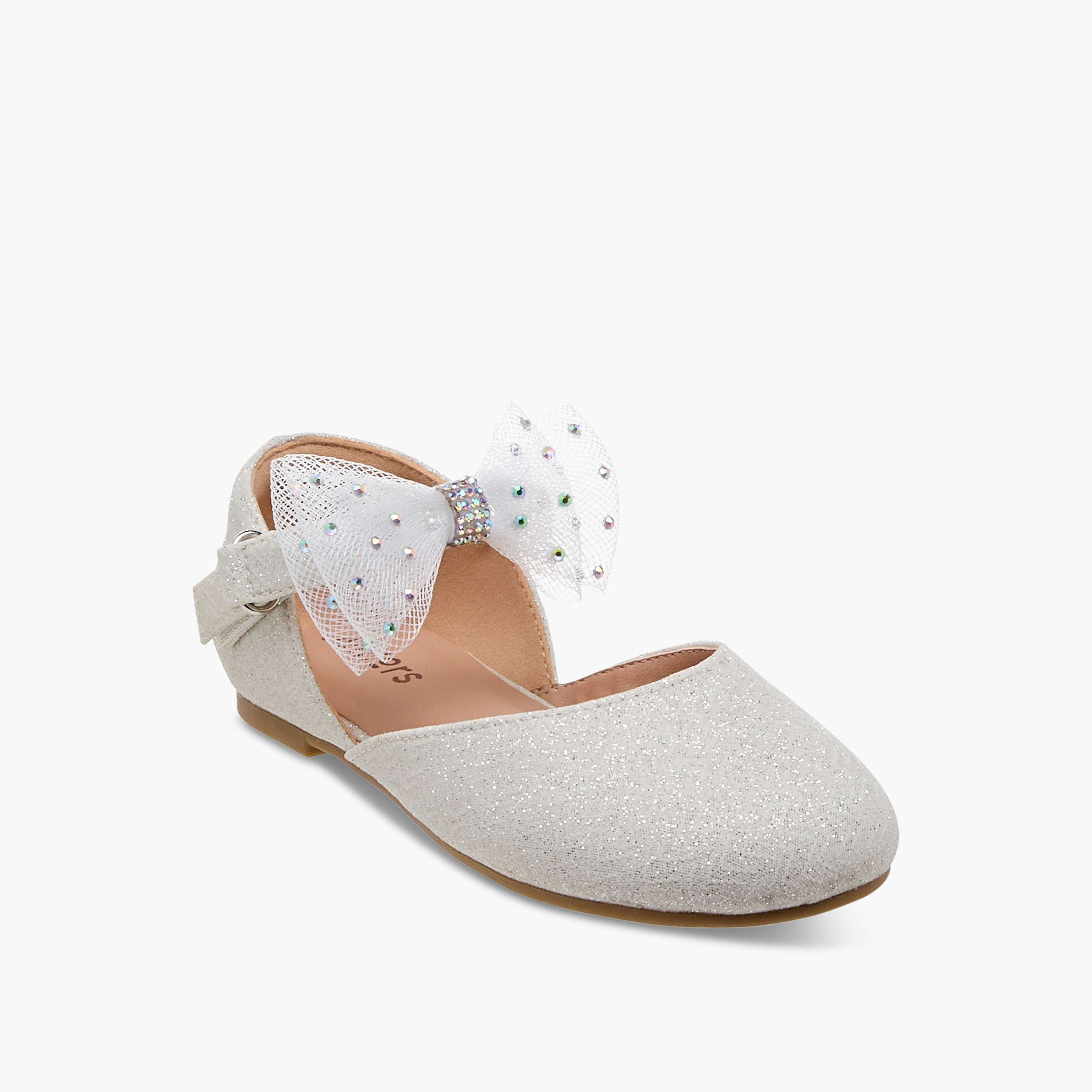 Juniors Embellished Ballerina with Hook and Loop Closure-girls-shoes-ballerinas-image-2