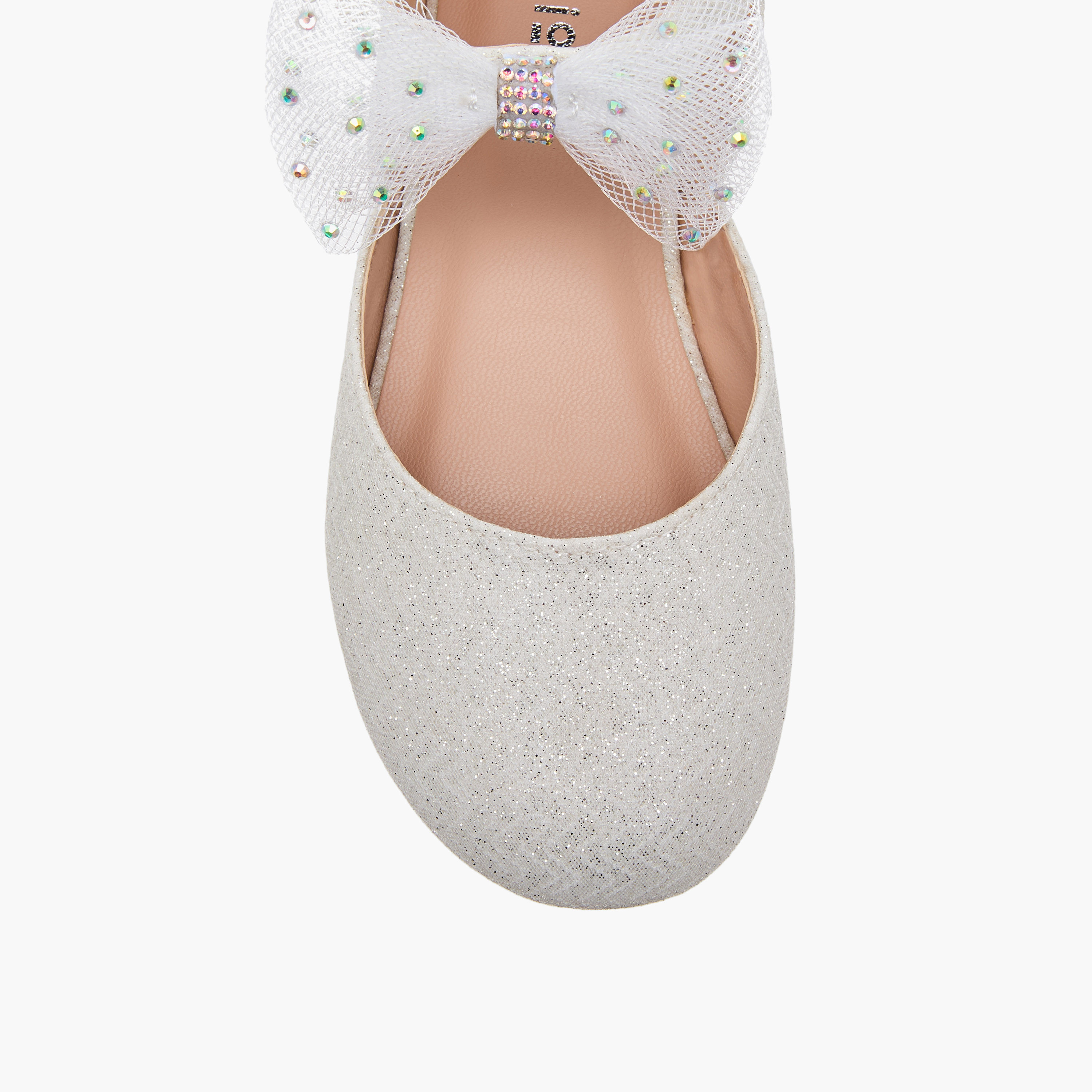 Juniors Embellished Ballerina with Hook and Loop Closure-girls-shoes-ballerinas-image-4