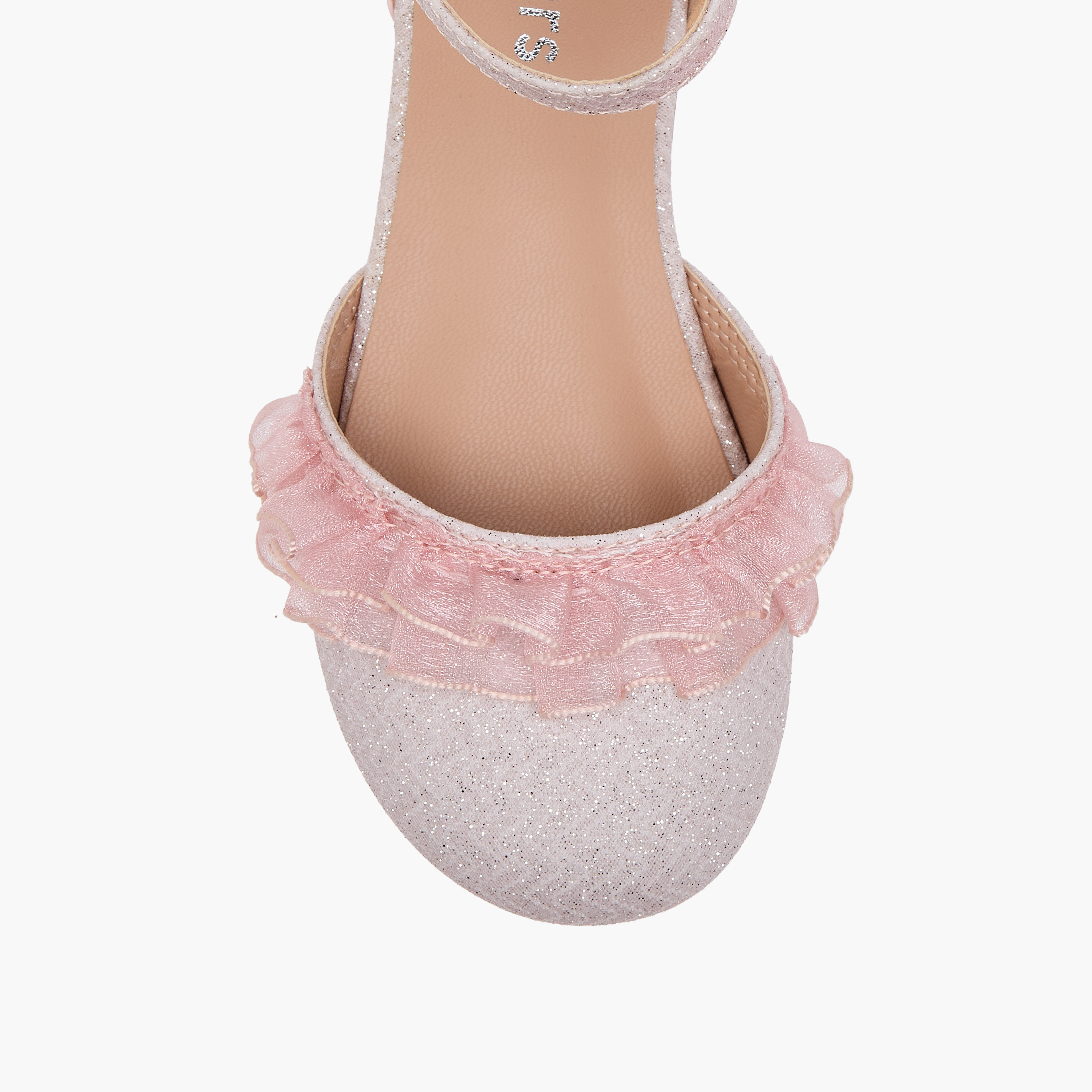 حذاء باليرينا مزين بالجليتر بشريط إغلاق لاصق من جونيورز-girls-shoes-sandals-image-4