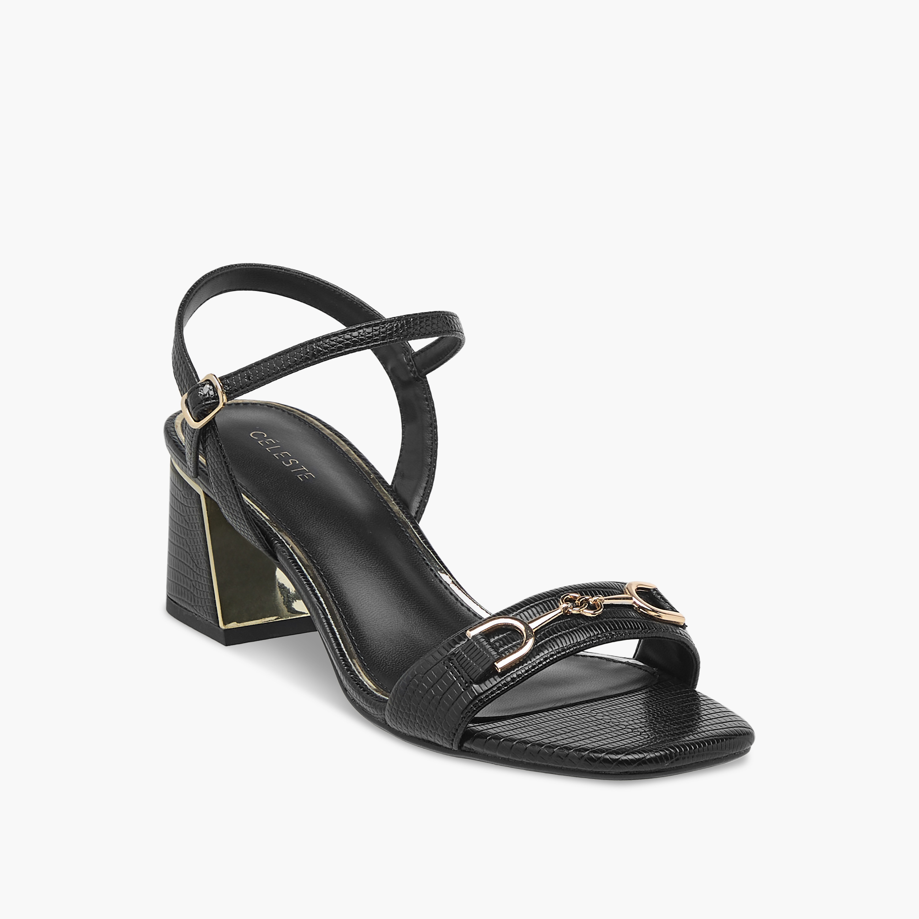 Celeste Women's Metal Accent Sandals with Buckle Closure and Block Heels-women-shoes-sandals-heeled-image-2