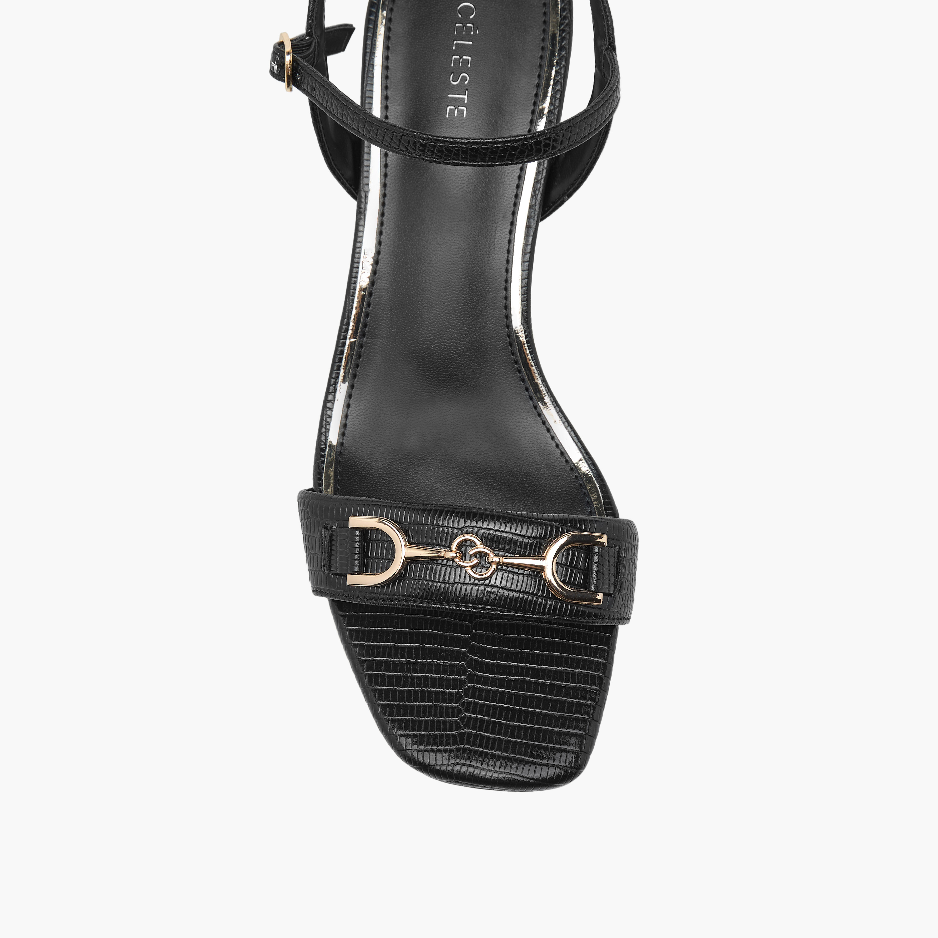 Celeste Women's Metal Accent Sandals with Buckle Closure and Block Heels-women-shoes-sandals-heeled-image-4