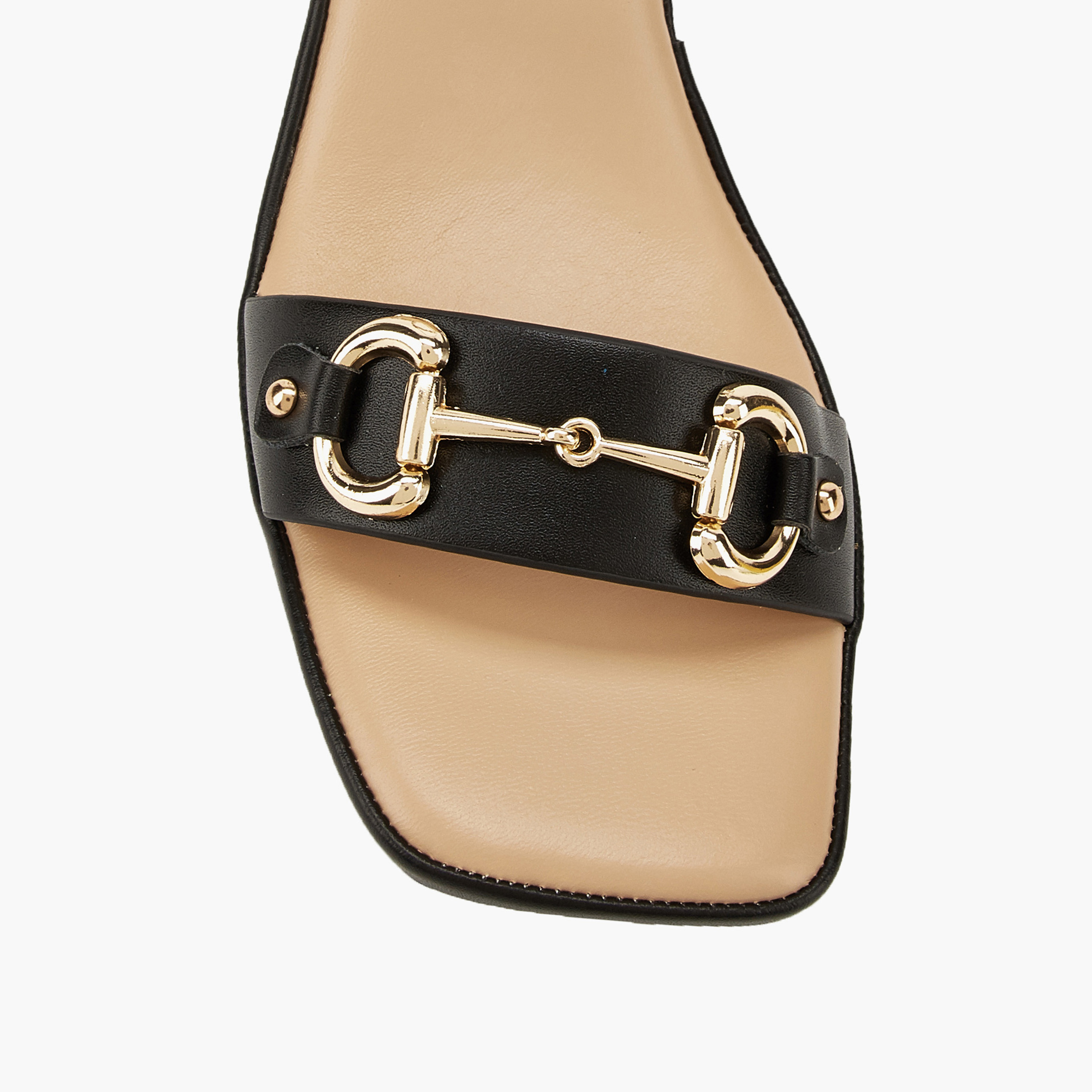 Paprika Metal Accent Block Heel Sandals with Buckle Closure-women-shoes-heels-image-4