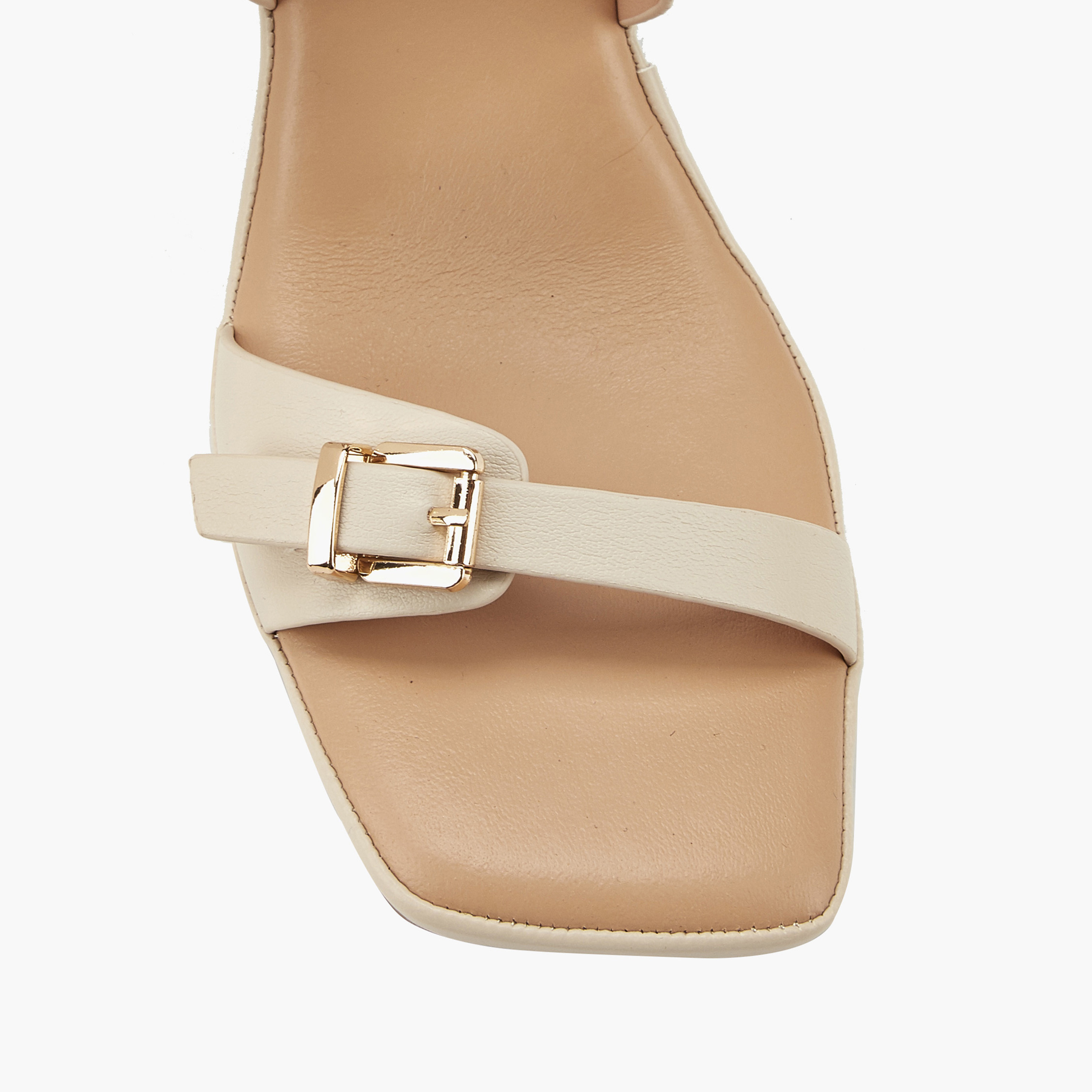 Paprika Buckle Accent Slip-On Sandals with Block Heels-women-shoes-heels-image-4
