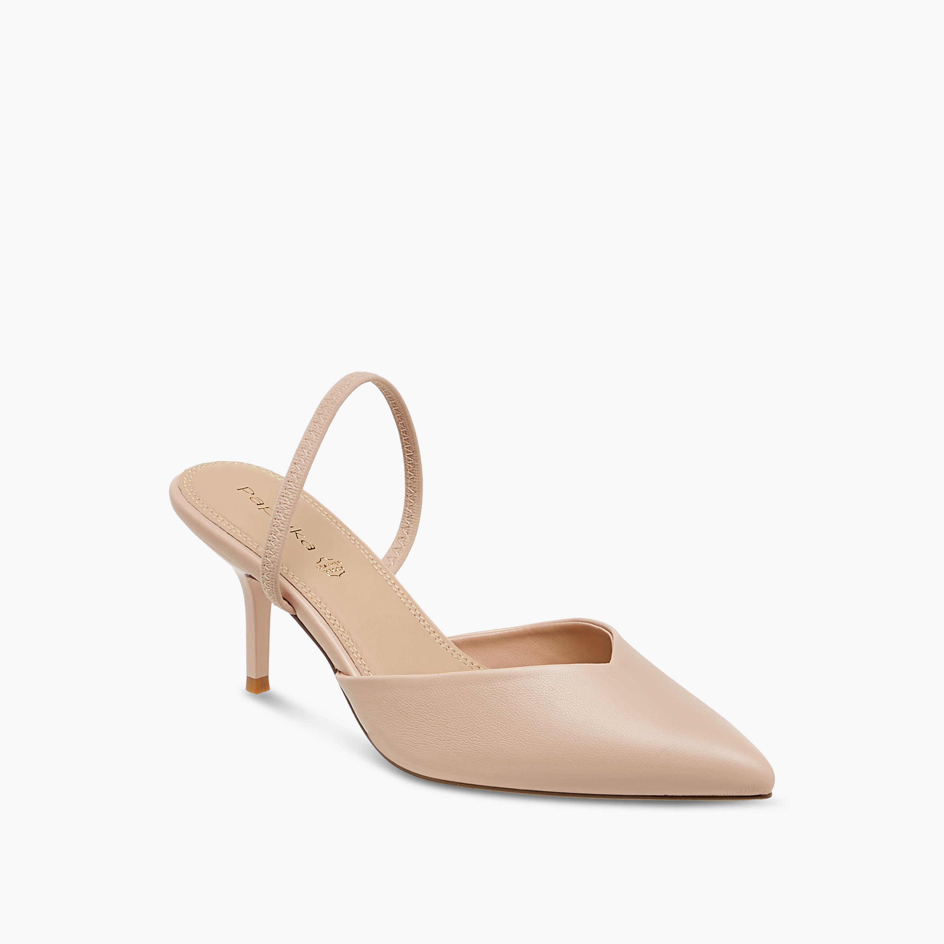 Paprika Pointed Toe Slip-On Shoes with Stiletto Heels-women-shoes-heels-image-2