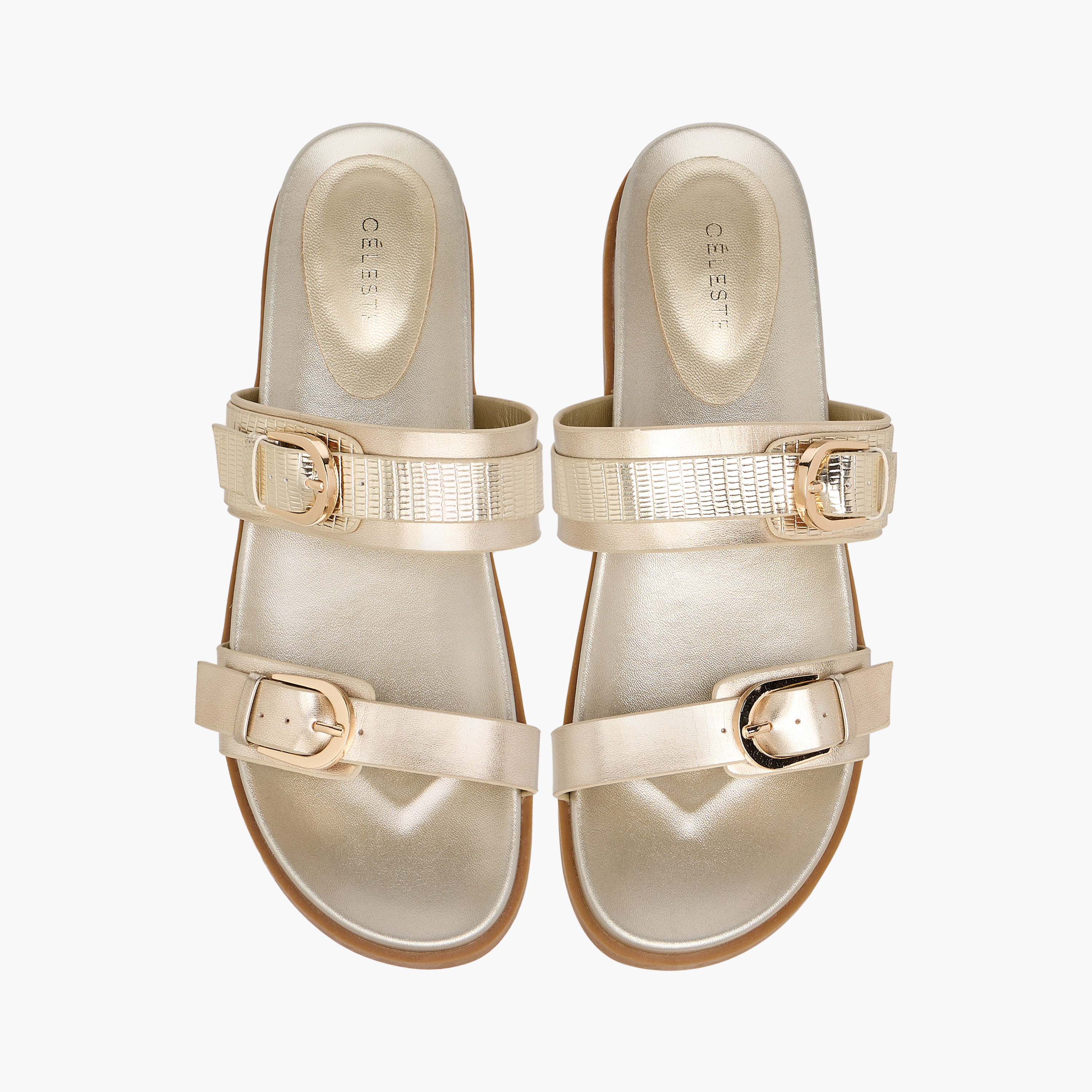 Celeste Women's Buckle Accent Slip-On Flat Sandals-women-shoes-flats-sandals-image-1