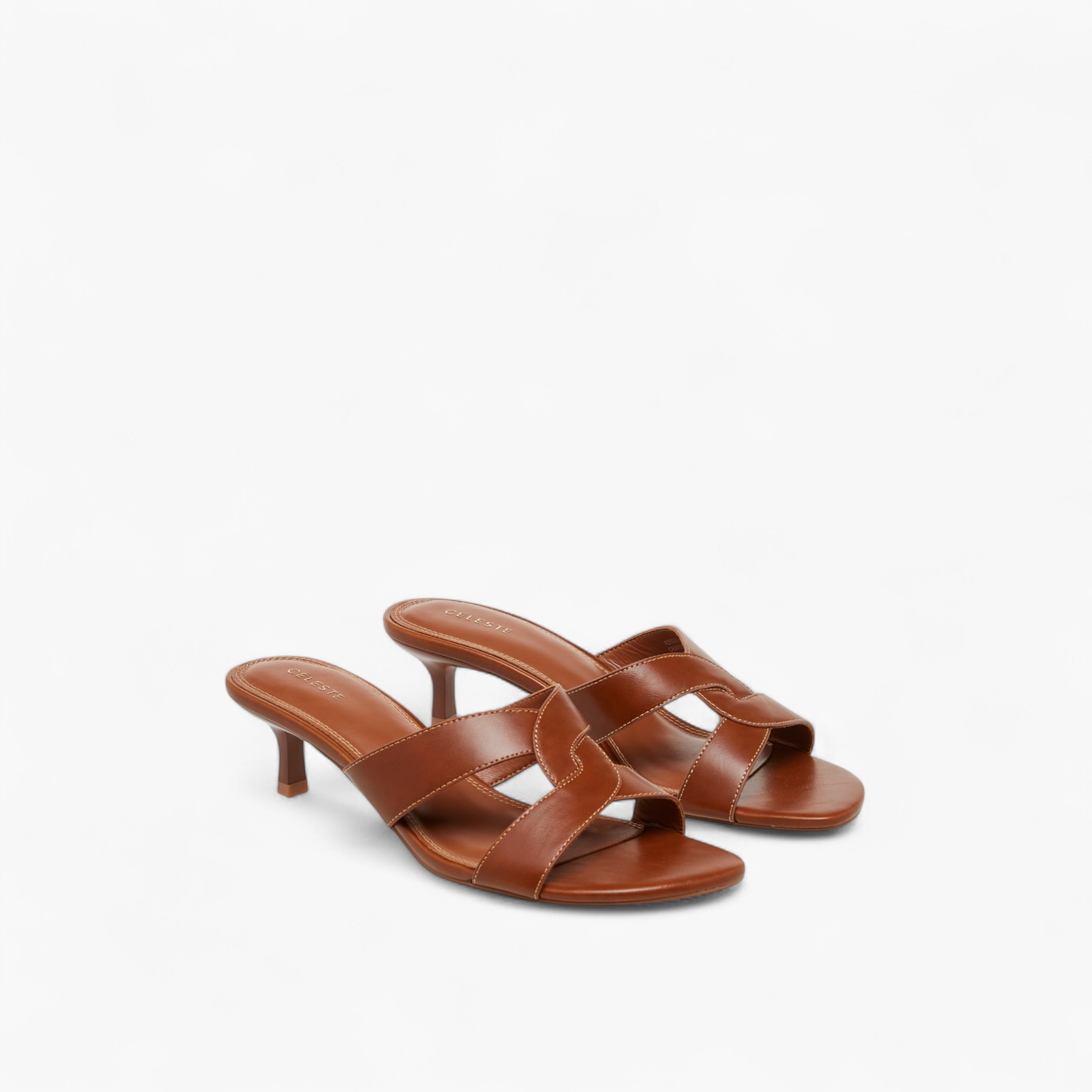 Celeste Women's Cutout Slip-On Sandals with Kitten Heels-women-shoes-sandals-heeled-image-1