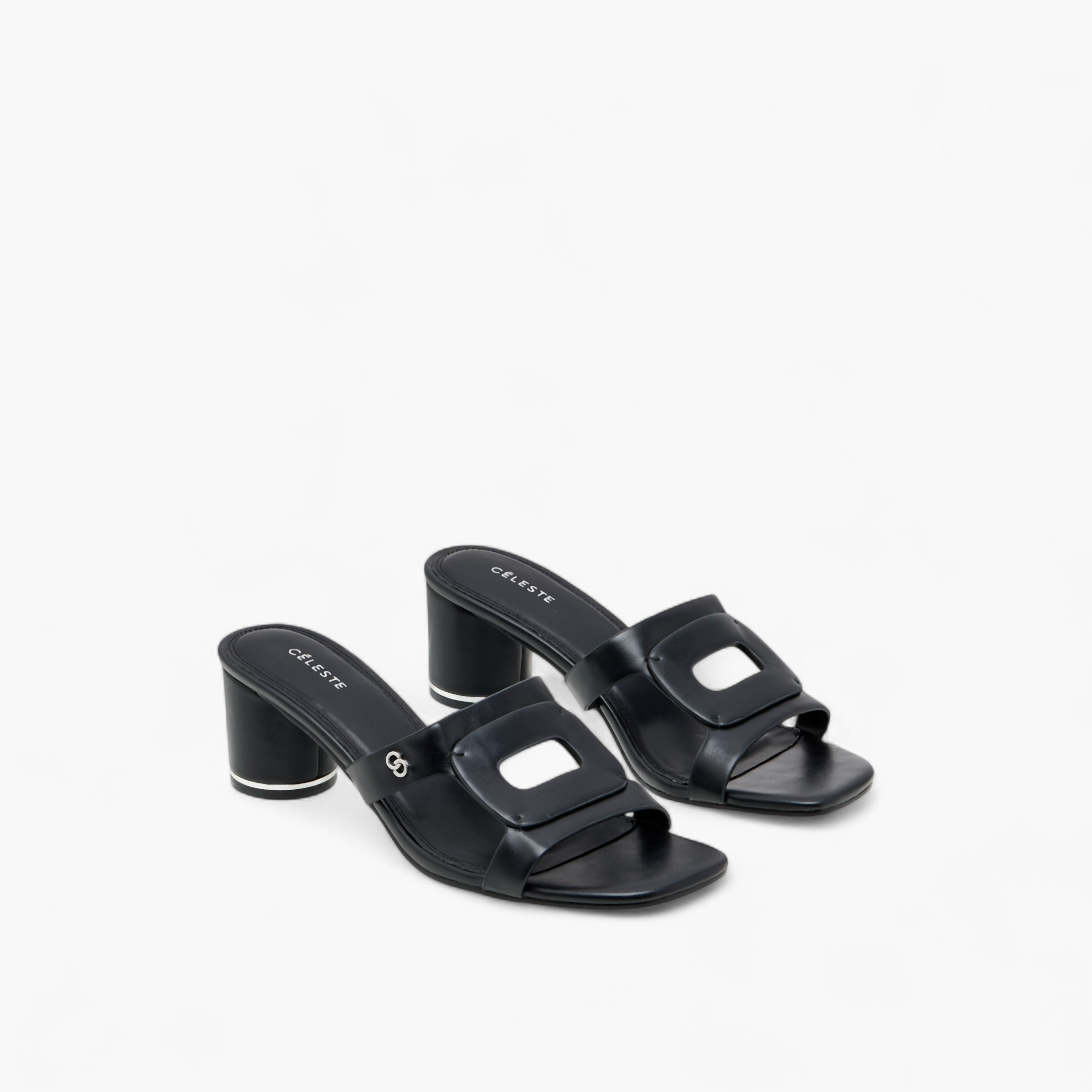 Celeste Women's Cutout Detail Slip-On Sandals with Block Heels-women-shoes-sandals-heeled-image-1