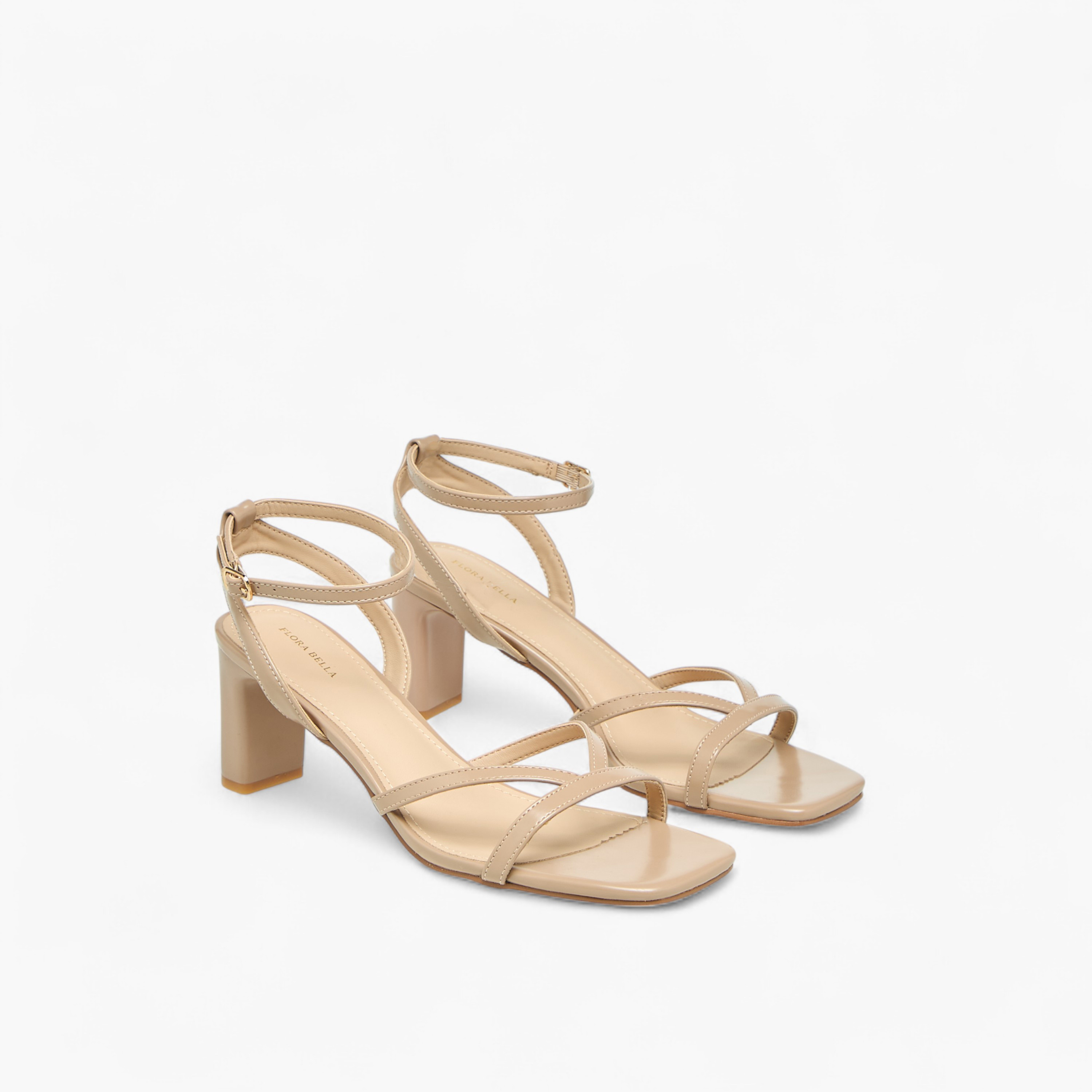 Flora Bella Ankle Strap Sandals with Block Heels and Buckle Closure-women-shoes-sandals-heeled-image-1
