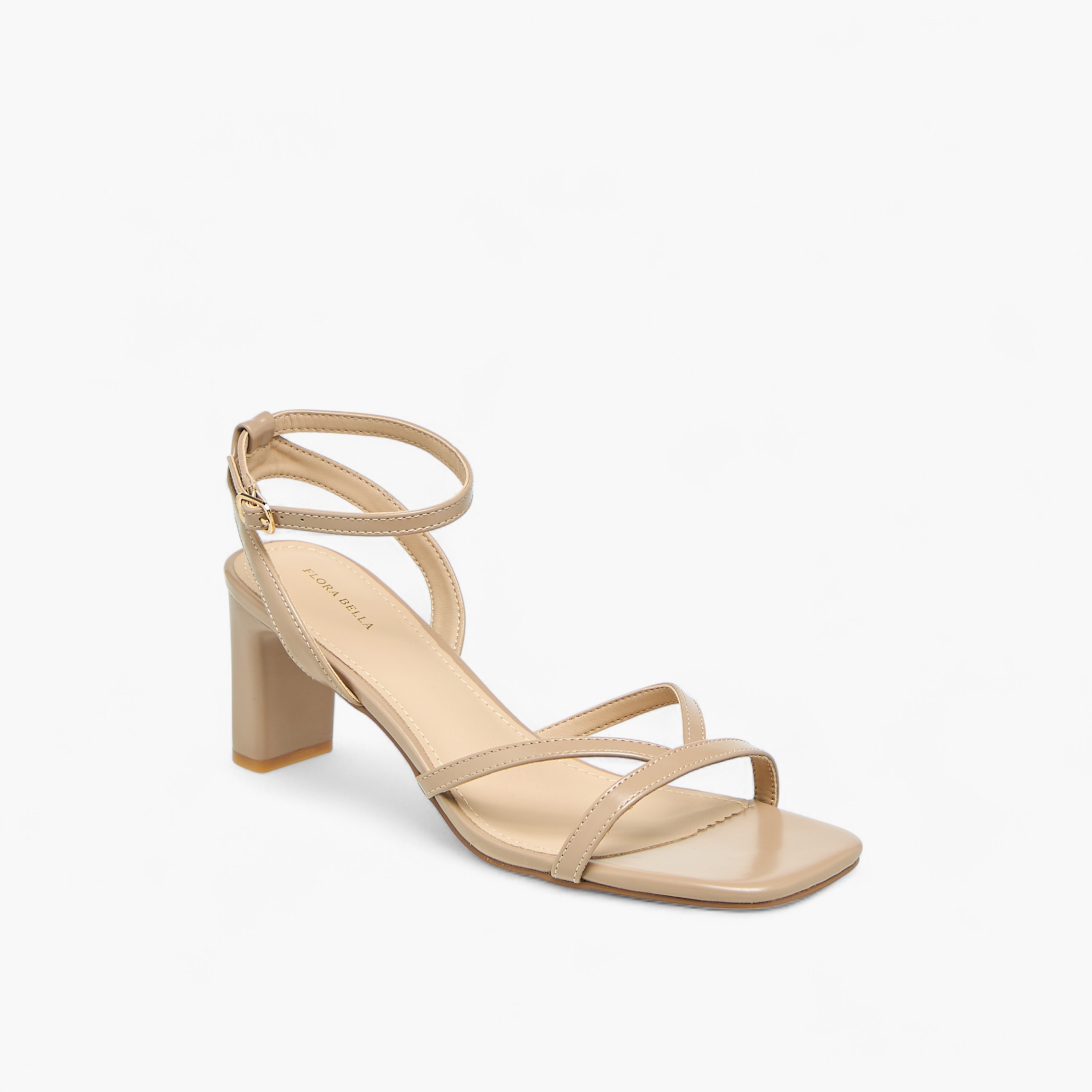 Flora Bella Ankle Strap Sandals with Block Heels and Buckle Closure-women-shoes-sandals-heeled-image-2