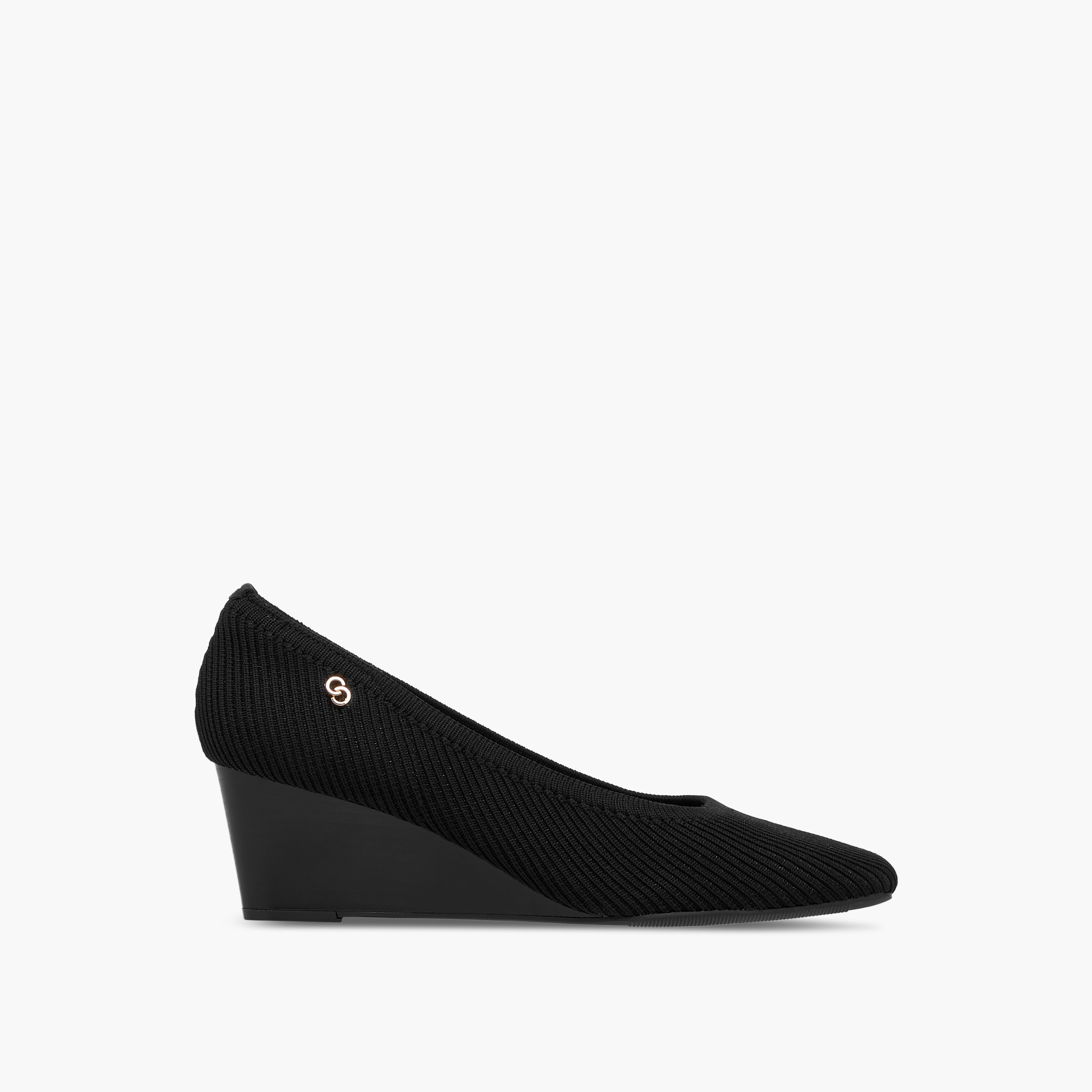 Celeste Women's Textured Slip-On Wedge Heel Shoes-women-shoes-heels-image-4