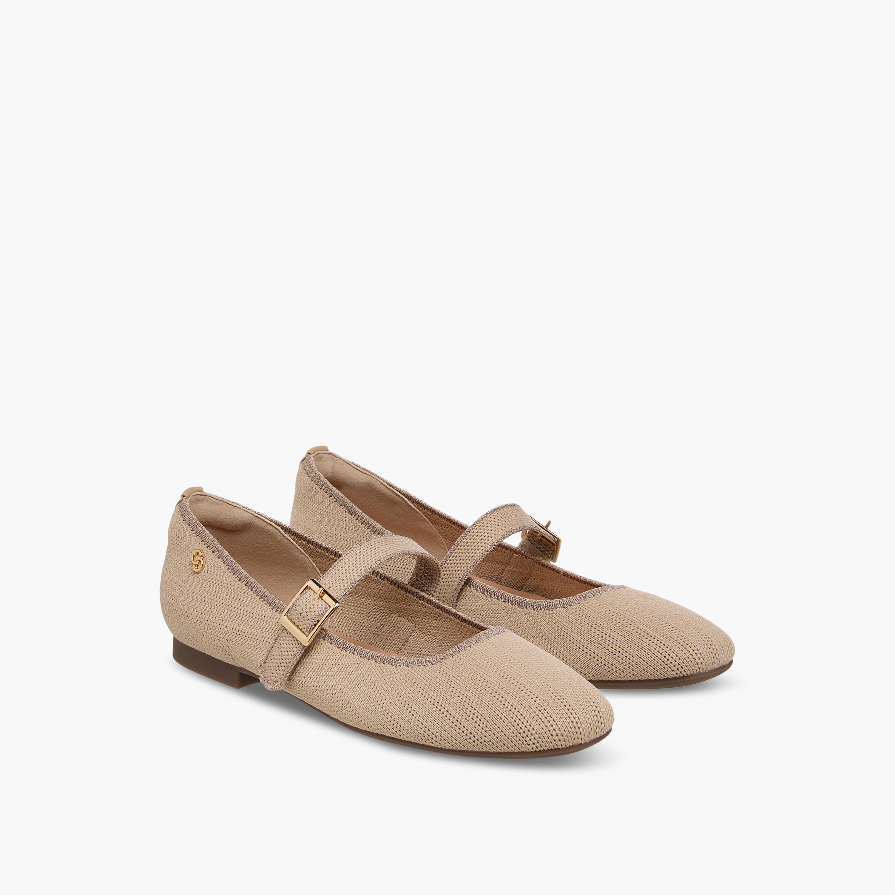 حذاء ماري جين بارز الملمس بإبزيم إغلاق للنساء من سيليست-women-shoes-ballerinas-image-1