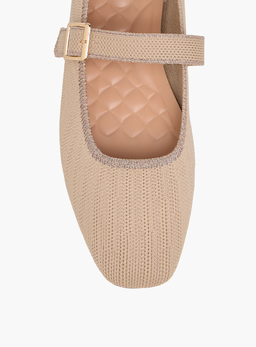 حذاء ماري جين بارز الملمس بإبزيم إغلاق للنساء من سيليست-women-shoes-ballerinas-image-4