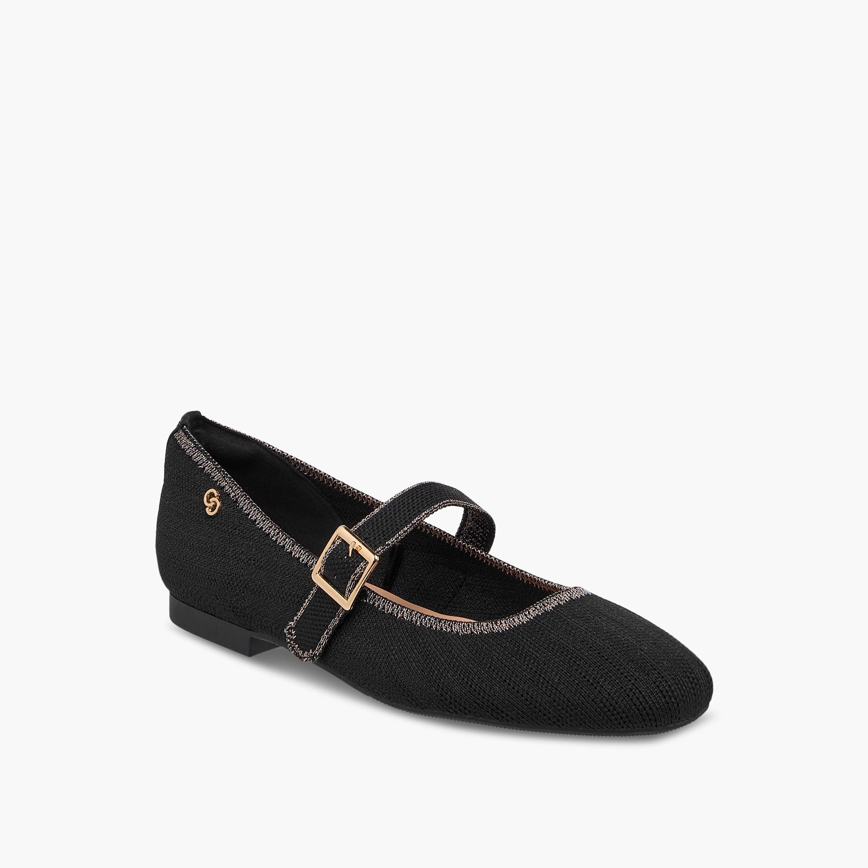 Celeste Women's Textured Mary Jane Shoes with Buckle Closure-women-shoes-ballerinas-image-2