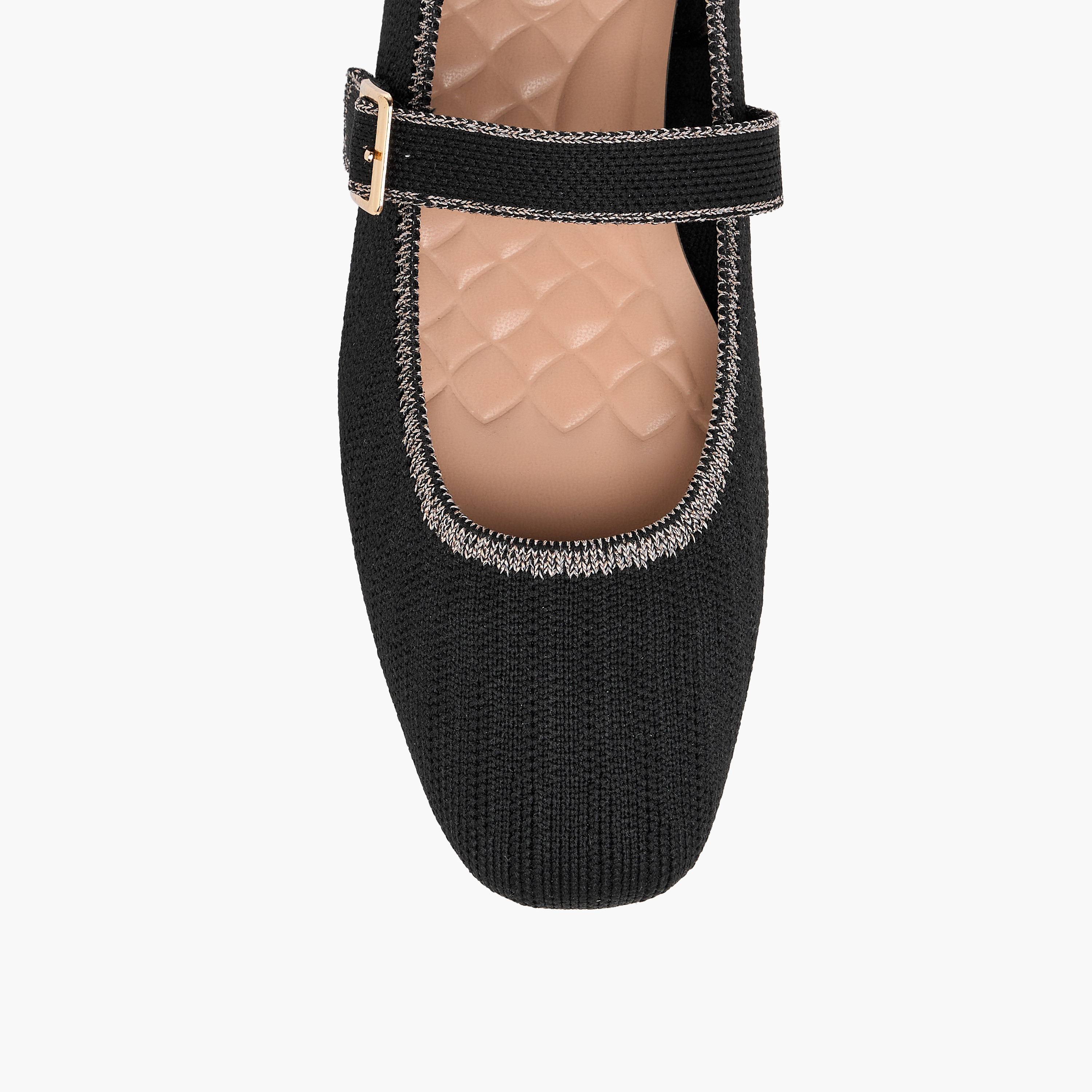 Celeste Women's Textured Mary Jane Shoes with Buckle Closure-women-shoes-ballerinas-image-4