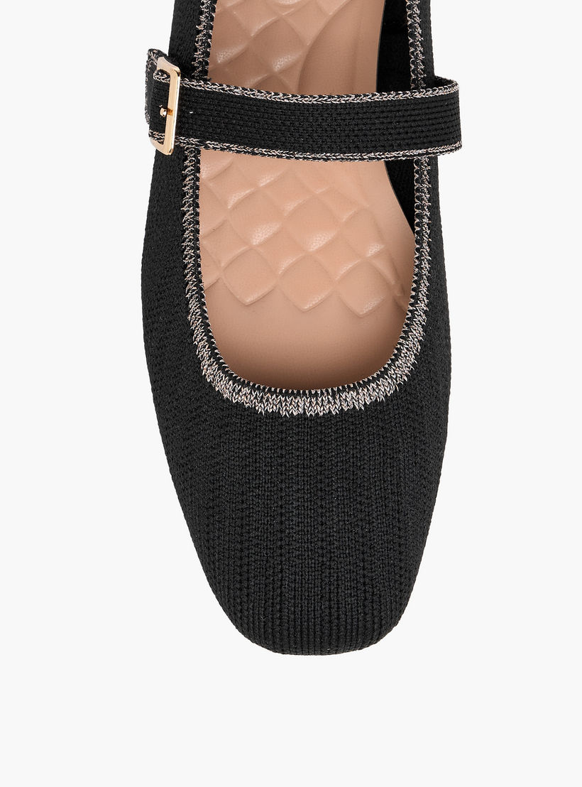 Celeste Women's Textured Mary Jane Shoes with Buckle Closure-women-shoes-ballerinas-image-4