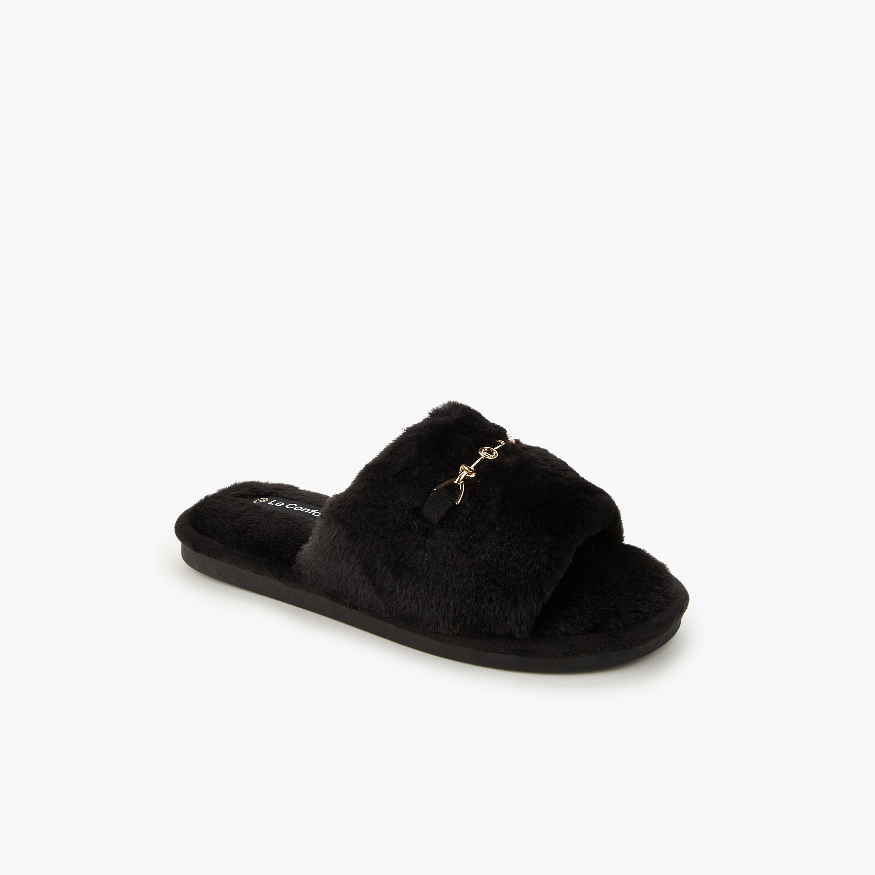 Le Confort Women Faux Fur Bedroom Slides-women-shoes-bedroomslippers-image-3