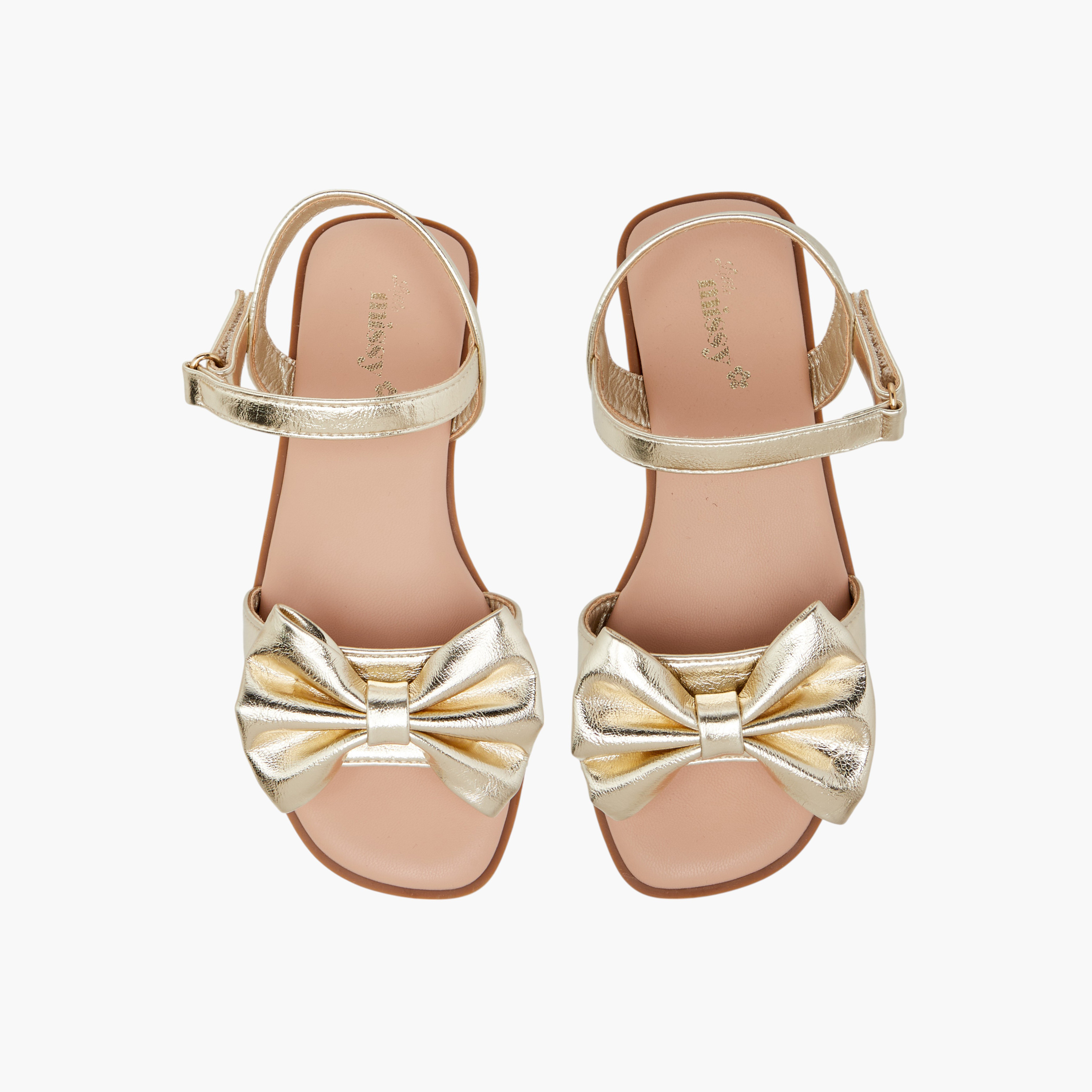 Little Missy Bow Accent Sandals with Hook and Loop Closure-girls-shoes-sandals-image-1