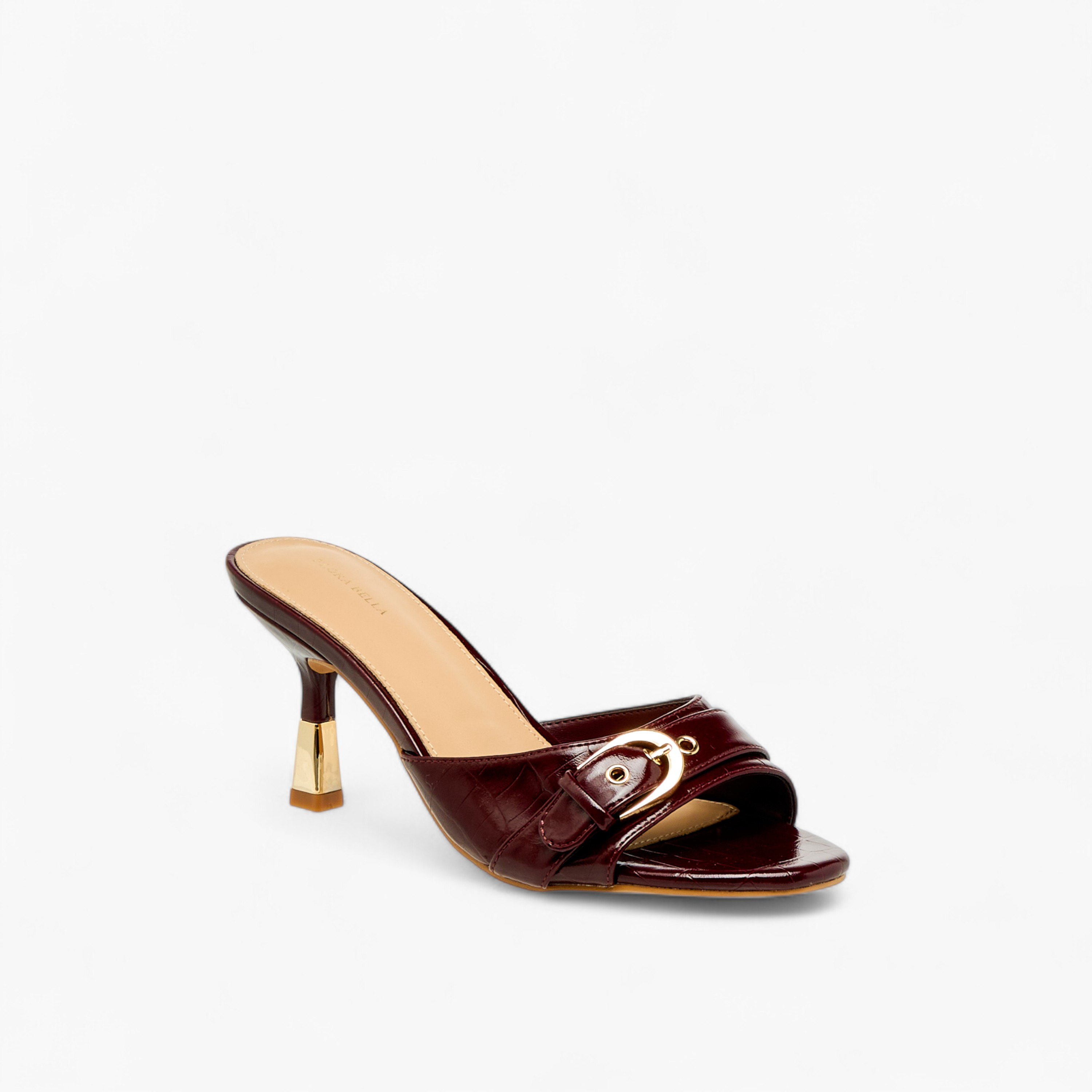 Flora Bella Women Buckle Detail Flared Heel Sandals-women-shoes-sandals-heeled-image-2