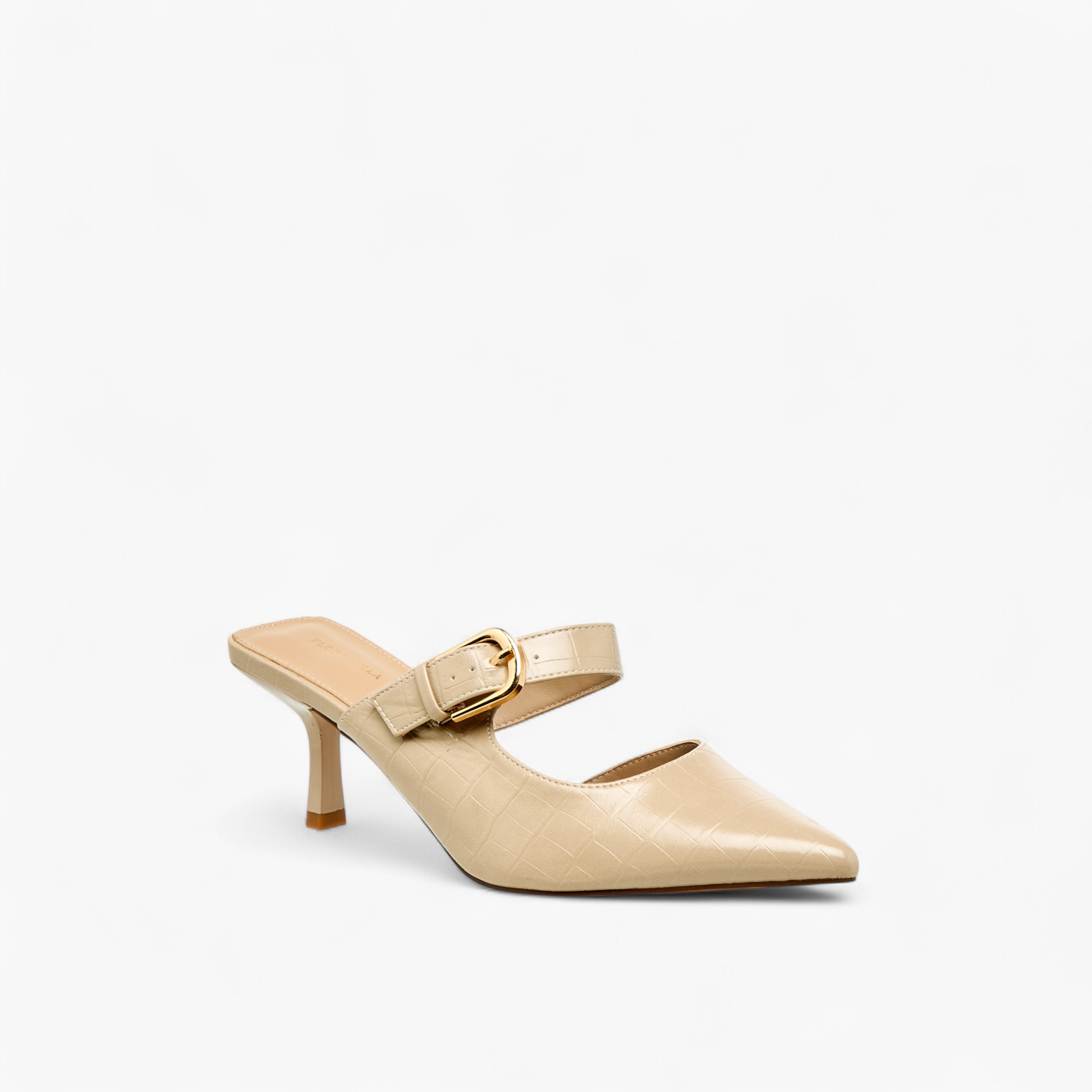 حذاء ميول بتفاصيل إبزيم وكعب مدبب للنساء من فلورا بيلا-women-shoes-heels-image-2