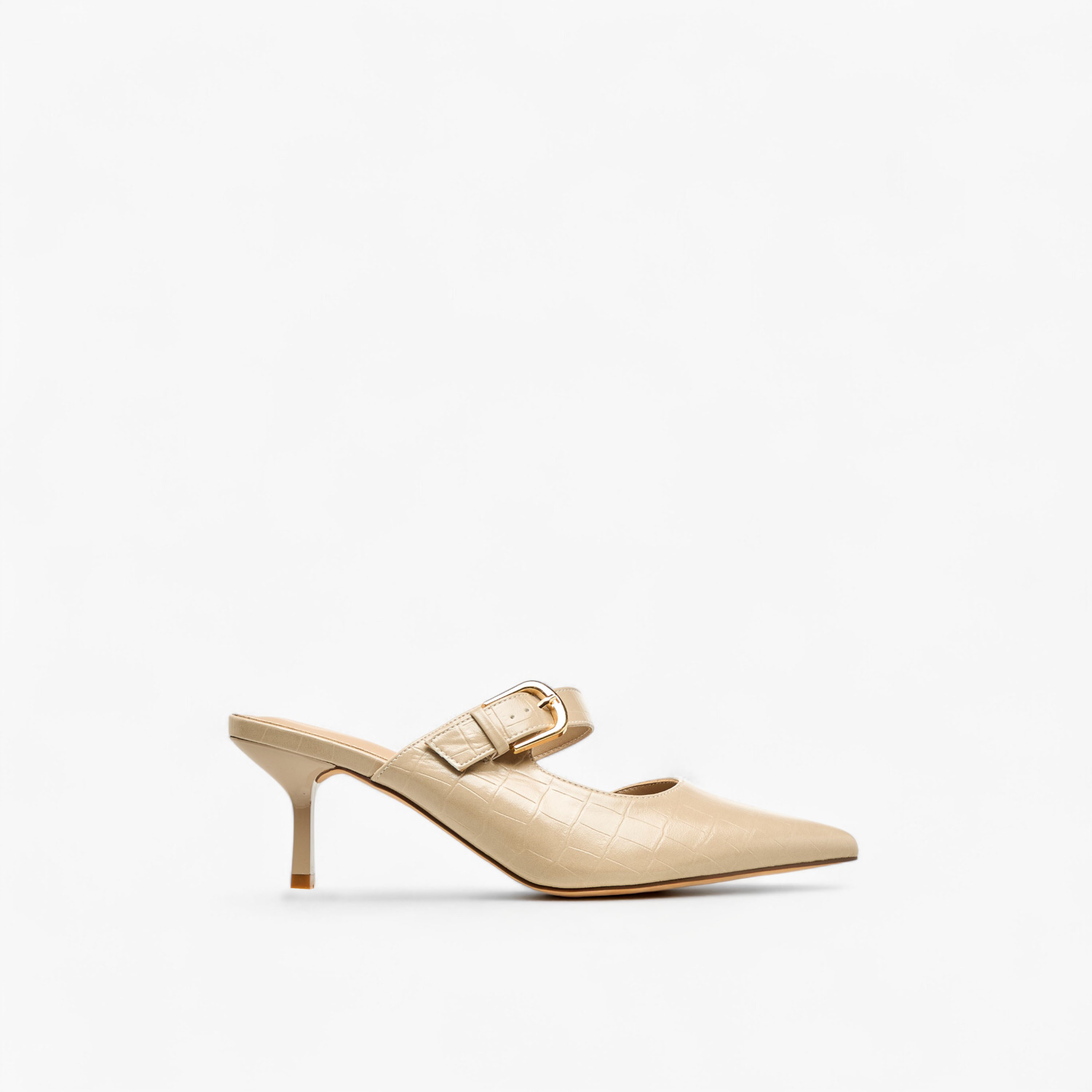 حذاء ميول بتفاصيل إبزيم وكعب مدبب للنساء من فلورا بيلا-women-shoes-heels-image-3