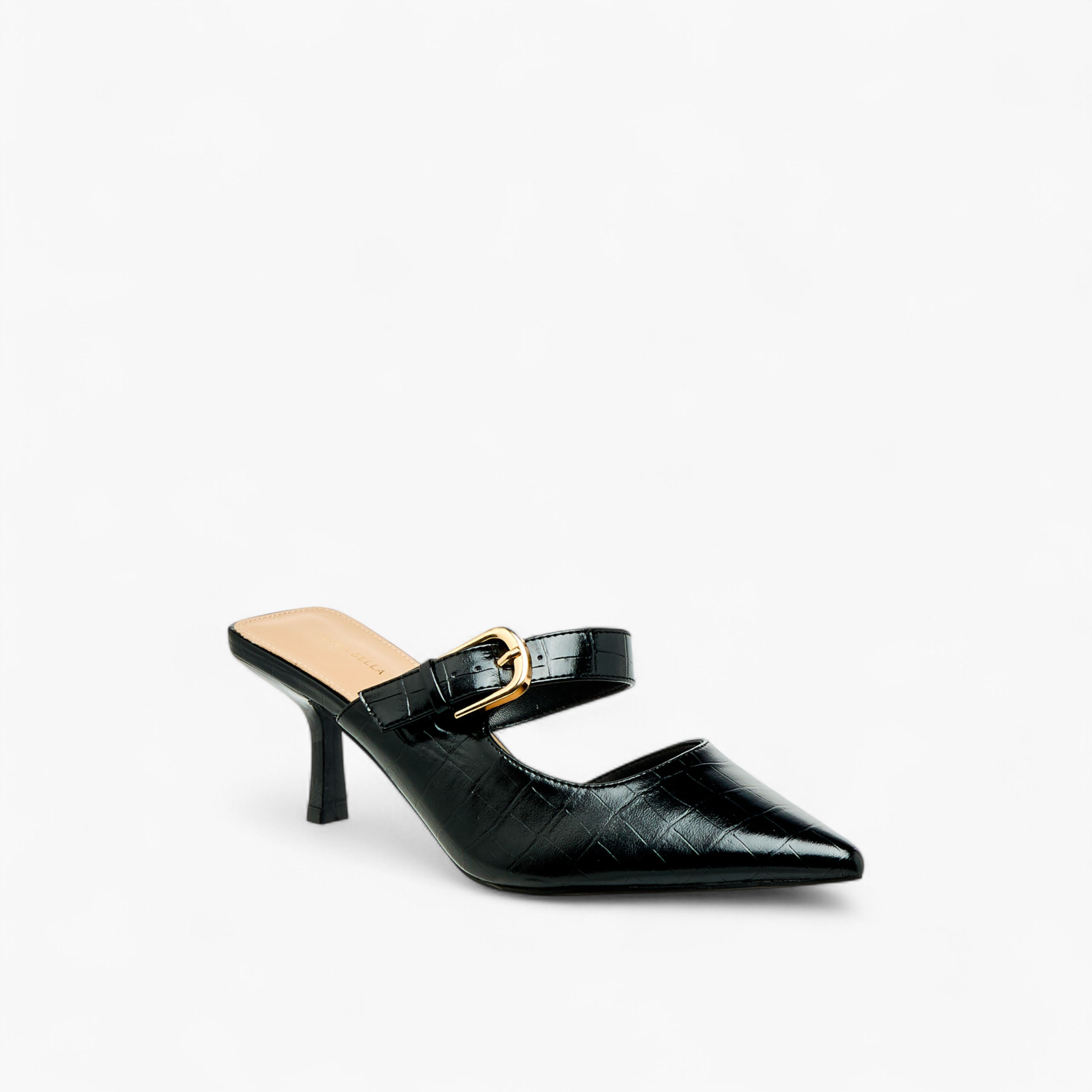 حذاء ميول بتفاصيل إبزيم وكعب مدبب للنساء من فلورا بيلا-women-shoes-heels-image-2