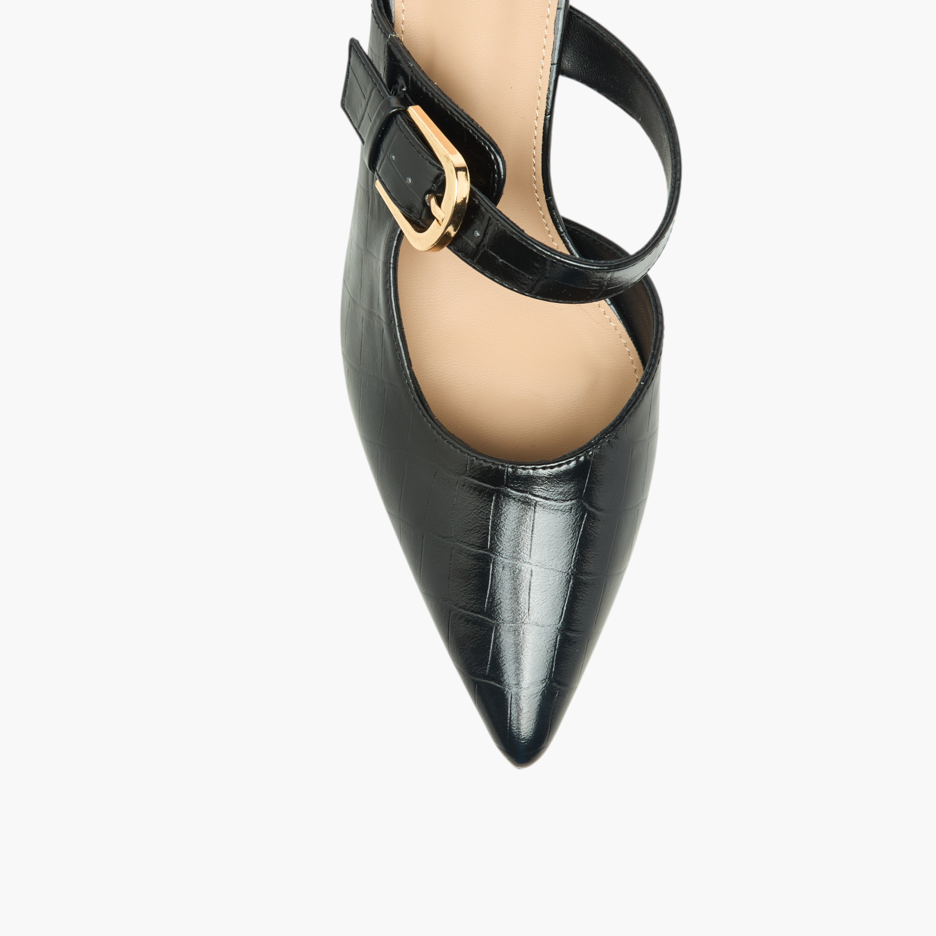 حذاء ميول بتفاصيل إبزيم وكعب مدبب للنساء من فلورا بيلا-women-shoes-heels-image-4