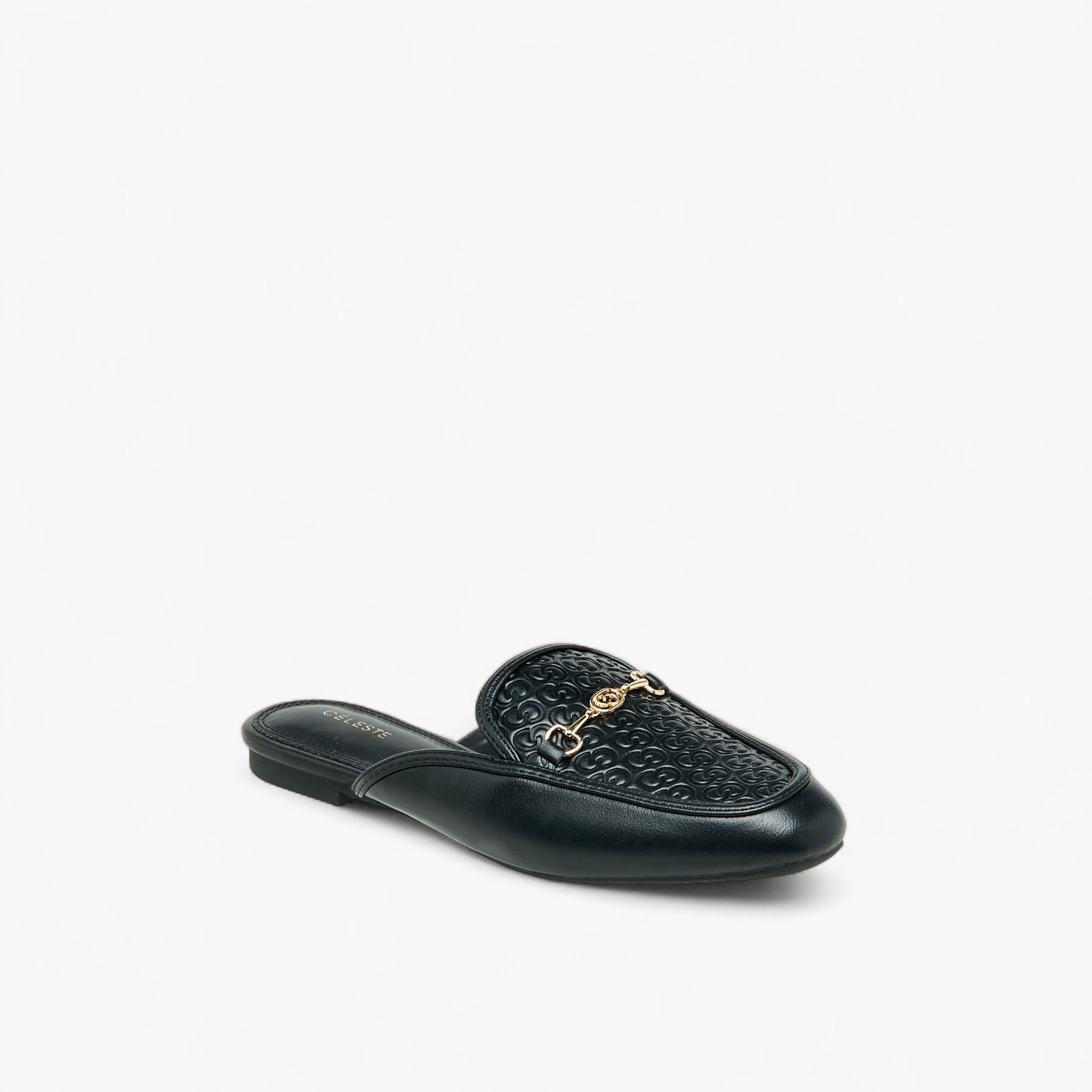 Celeste Women Monogram Embossed Mules-women-shoes-flats-mules-image-2