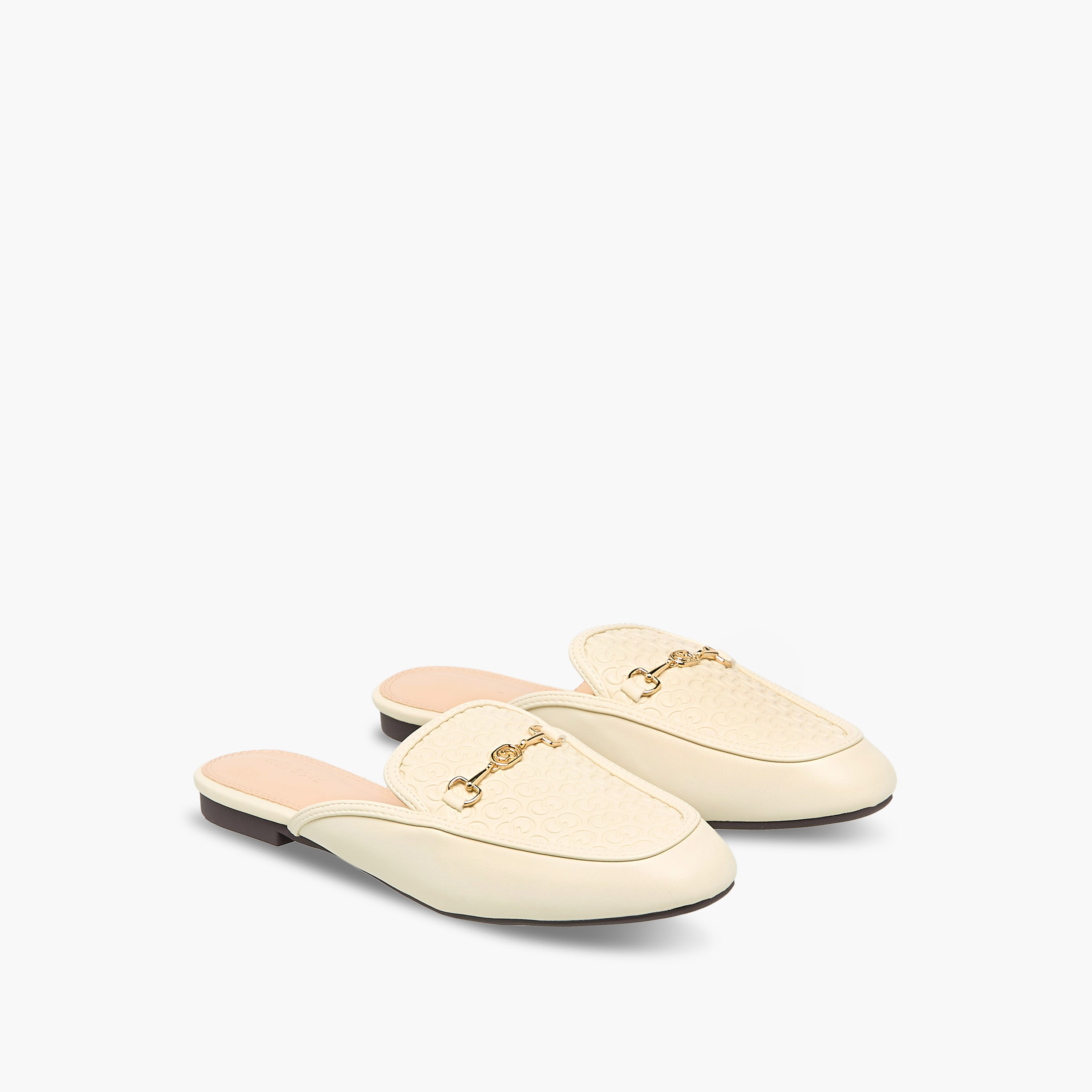 Celeste Women Monogram Embossed Mules-women-shoes-flats-mules-image-1