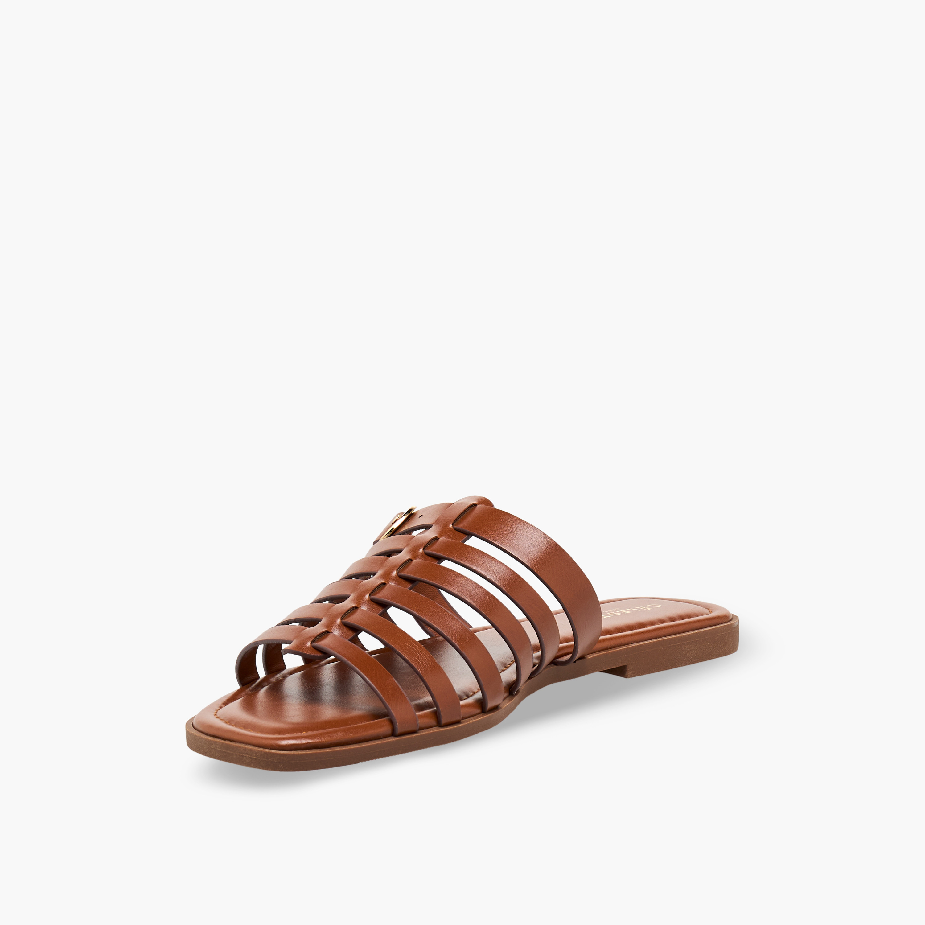 Celeste Women Slip-On Buckle Accent Sandals-women-shoes-sandals-flats-image-4
