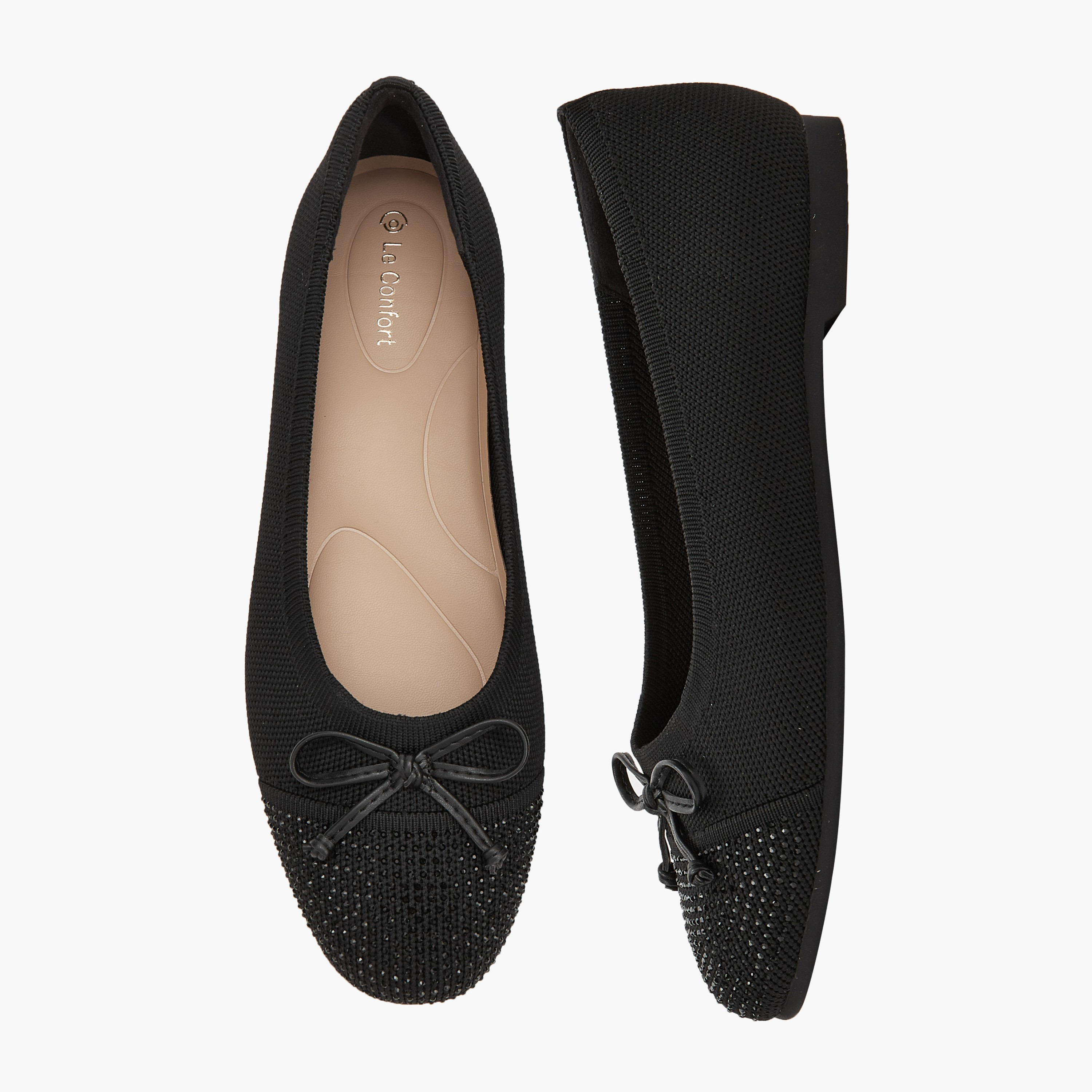 Le Confort Women Embellished Bow Accent Ballerina Shoes-women-shoes-ballerinas-image-1