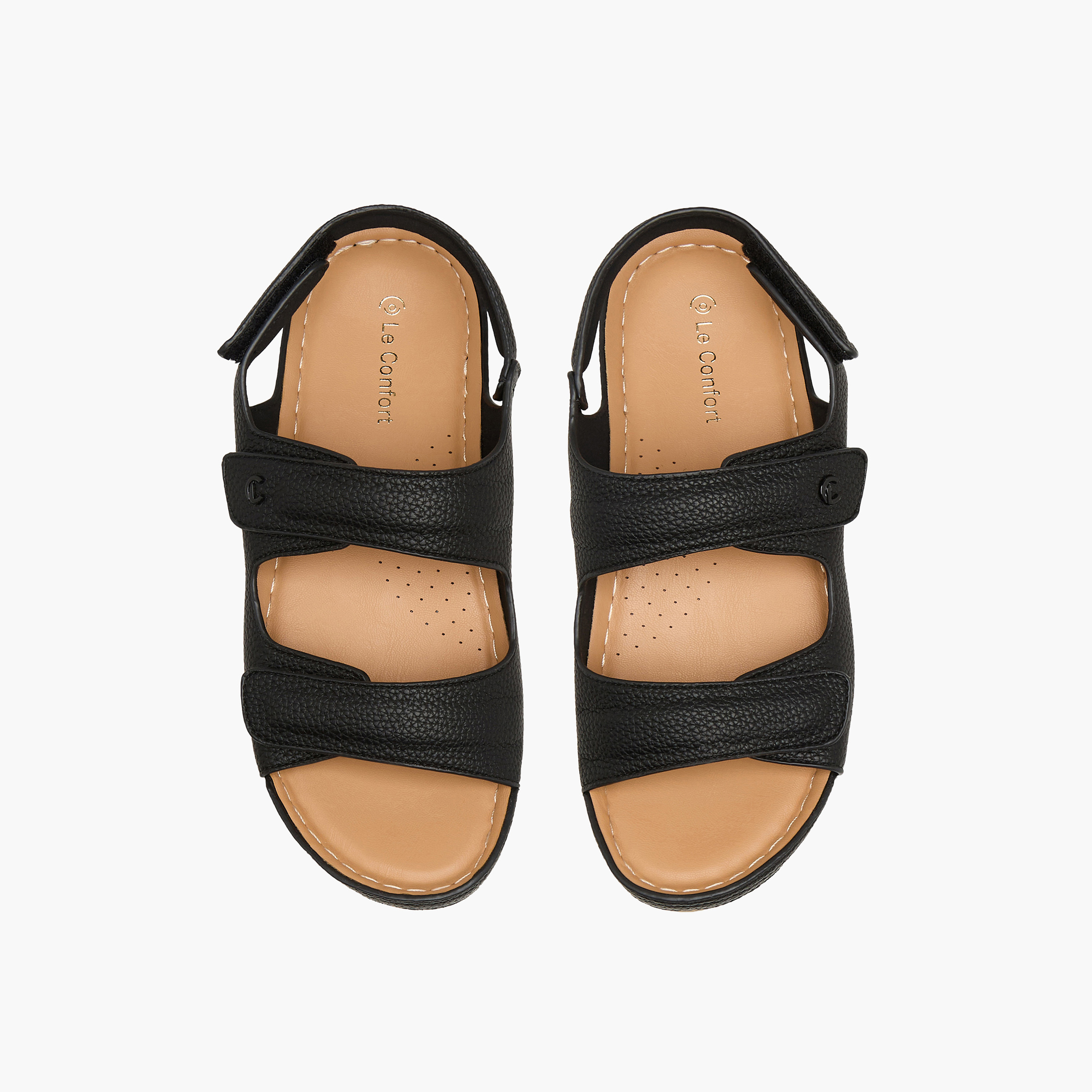 Le Confort Women Textured Comfort Sandals-women-shoes-flats-sandals-image-1