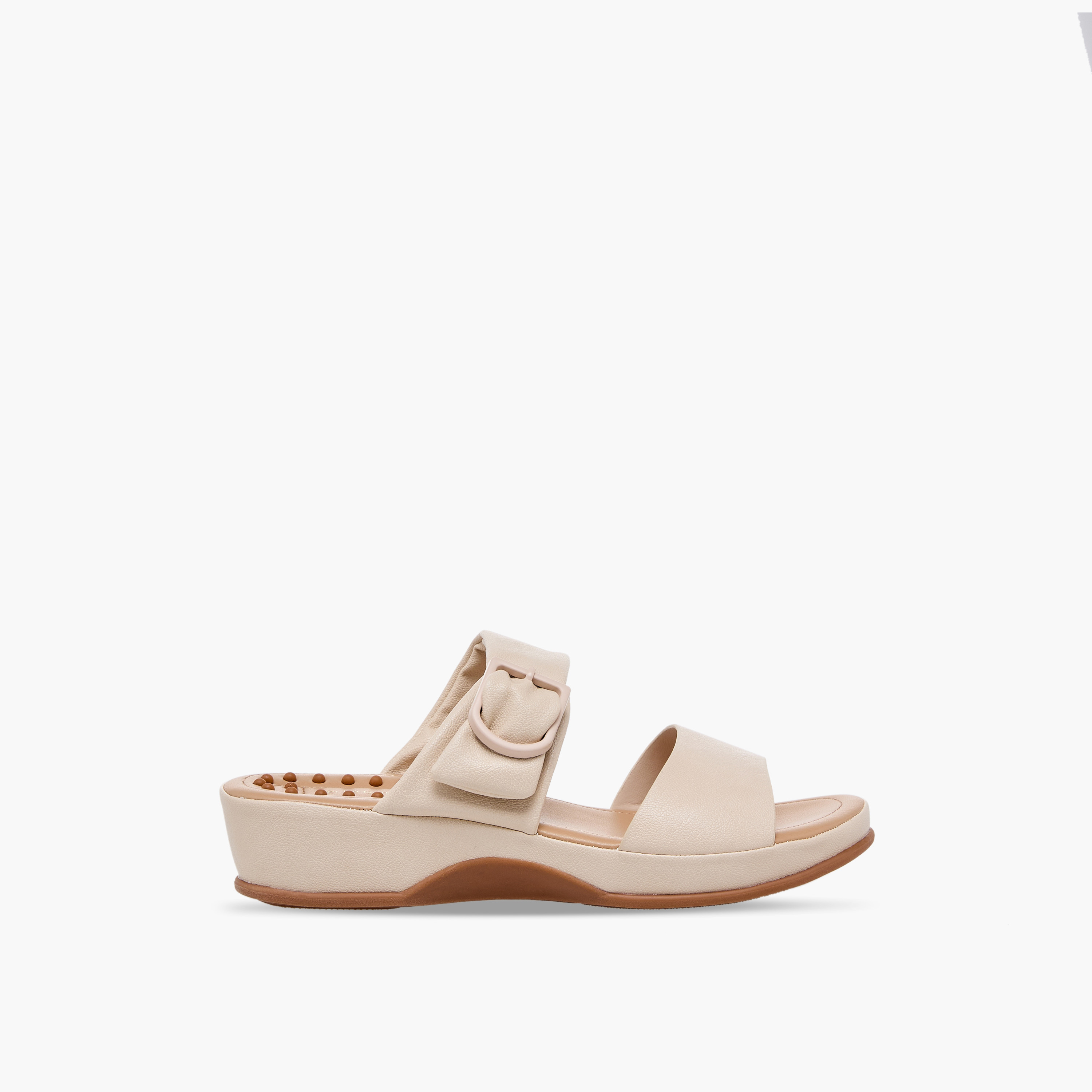 Le Confort Women Buckle Detail Wedge Heel Sandals-women-shoes-sandals-heeled-image-3