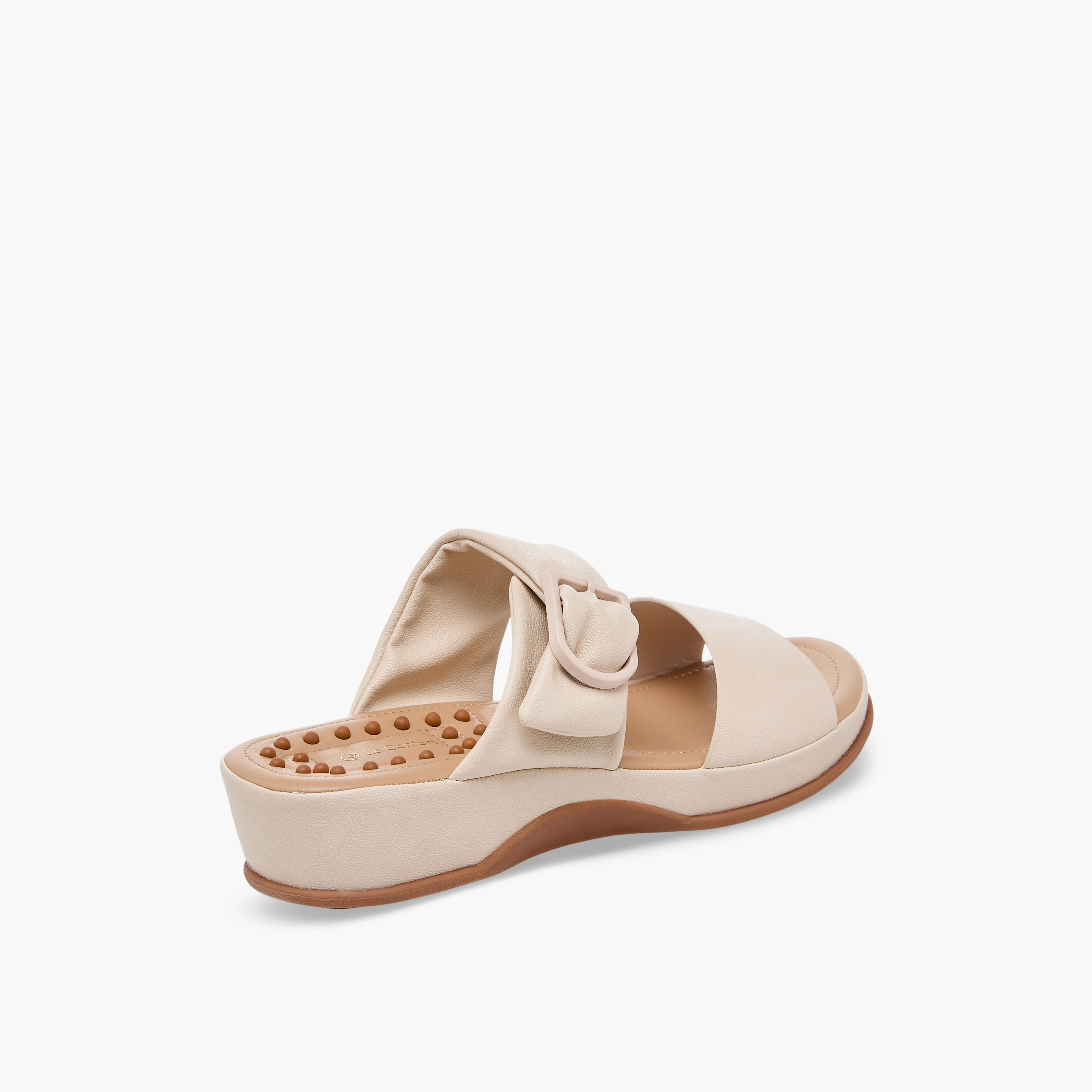 Le Confort Women Buckle Detail Wedge Heel Sandals-women-shoes-sandals-heeled-image-6