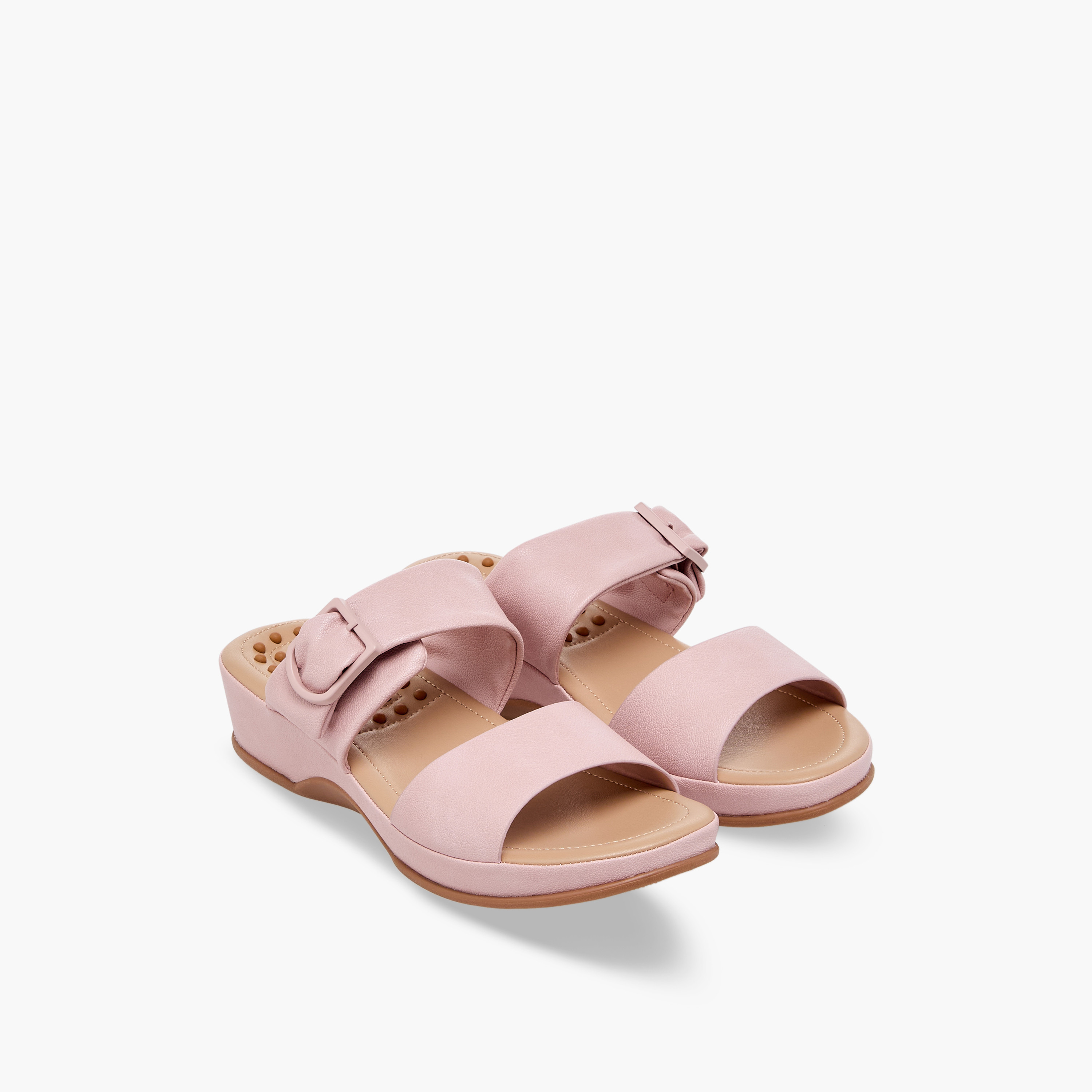 Le Confort Women Buckle Detail Wedge Heel Sandals-women-shoes-sandals-heeled-image-1
