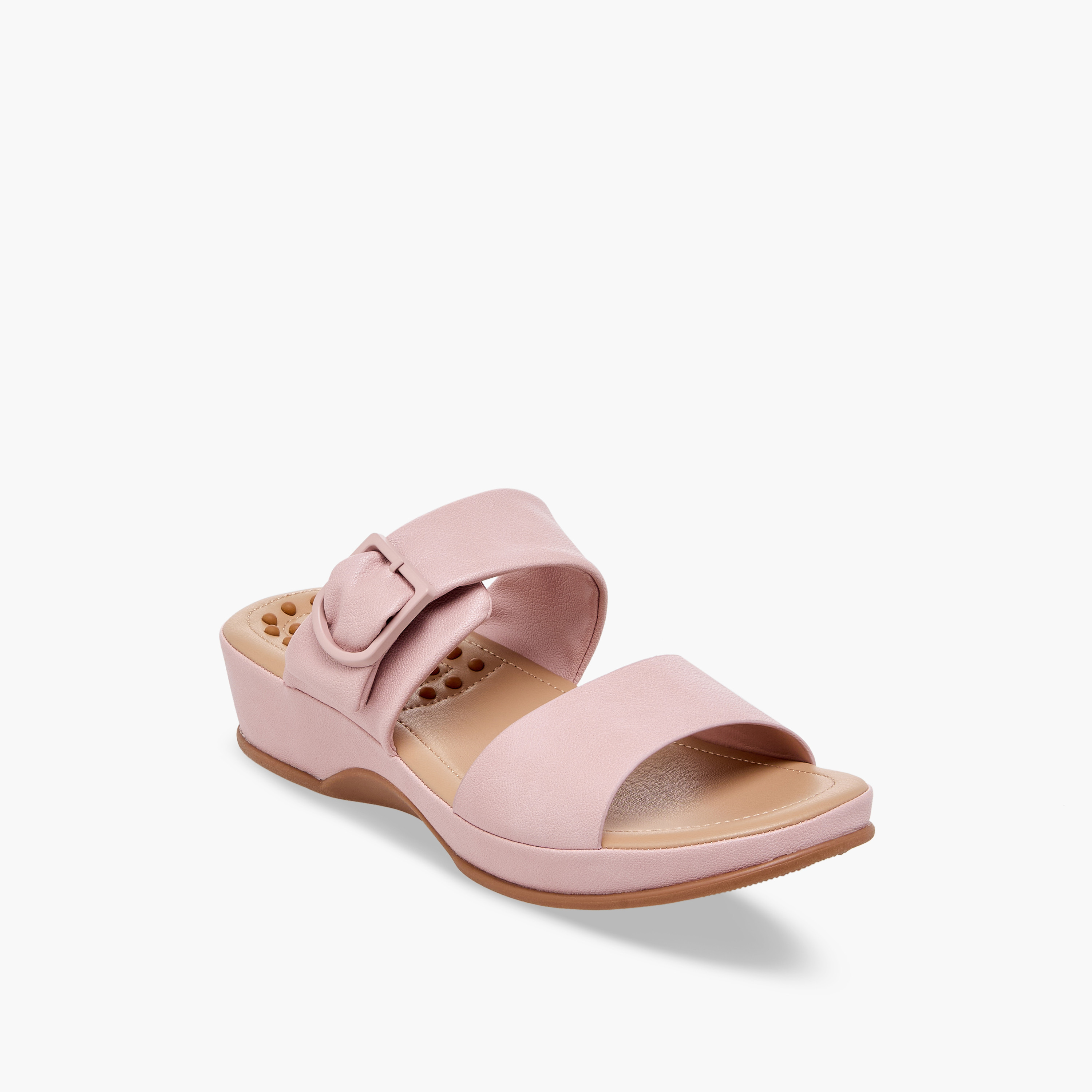 Le Confort Women Buckle Detail Wedge Heel Sandals-women-shoes-sandals-heeled-image-2