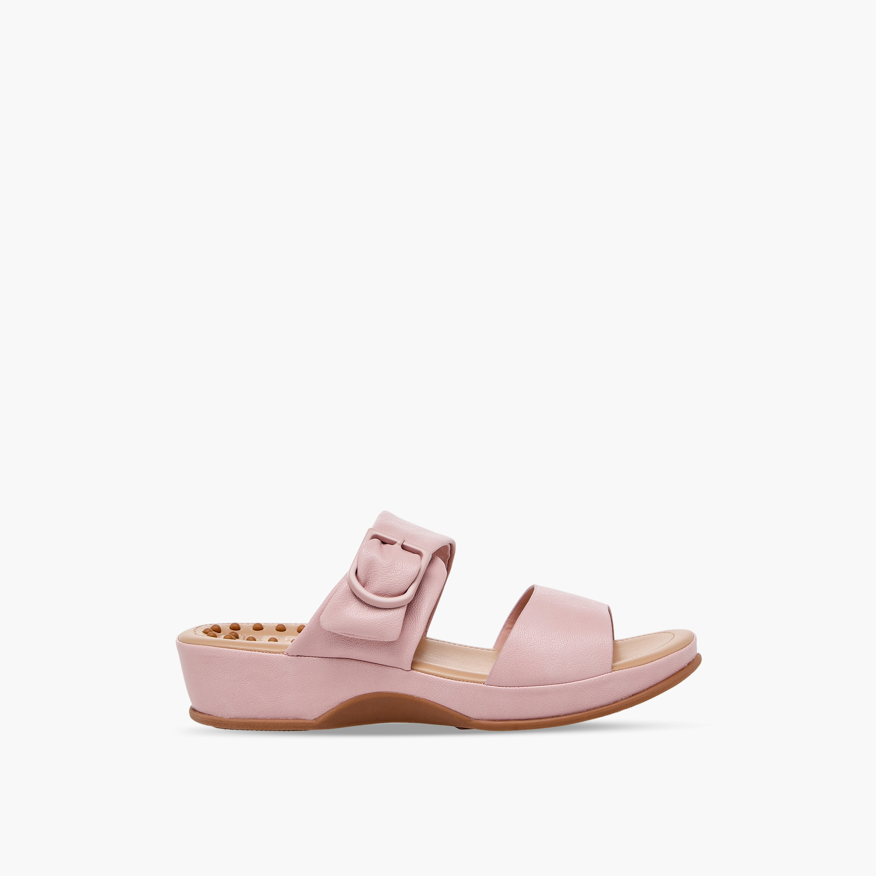 Le Confort Women Buckle Detail Wedge Heel Sandals-women-shoes-sandals-heeled-image-3