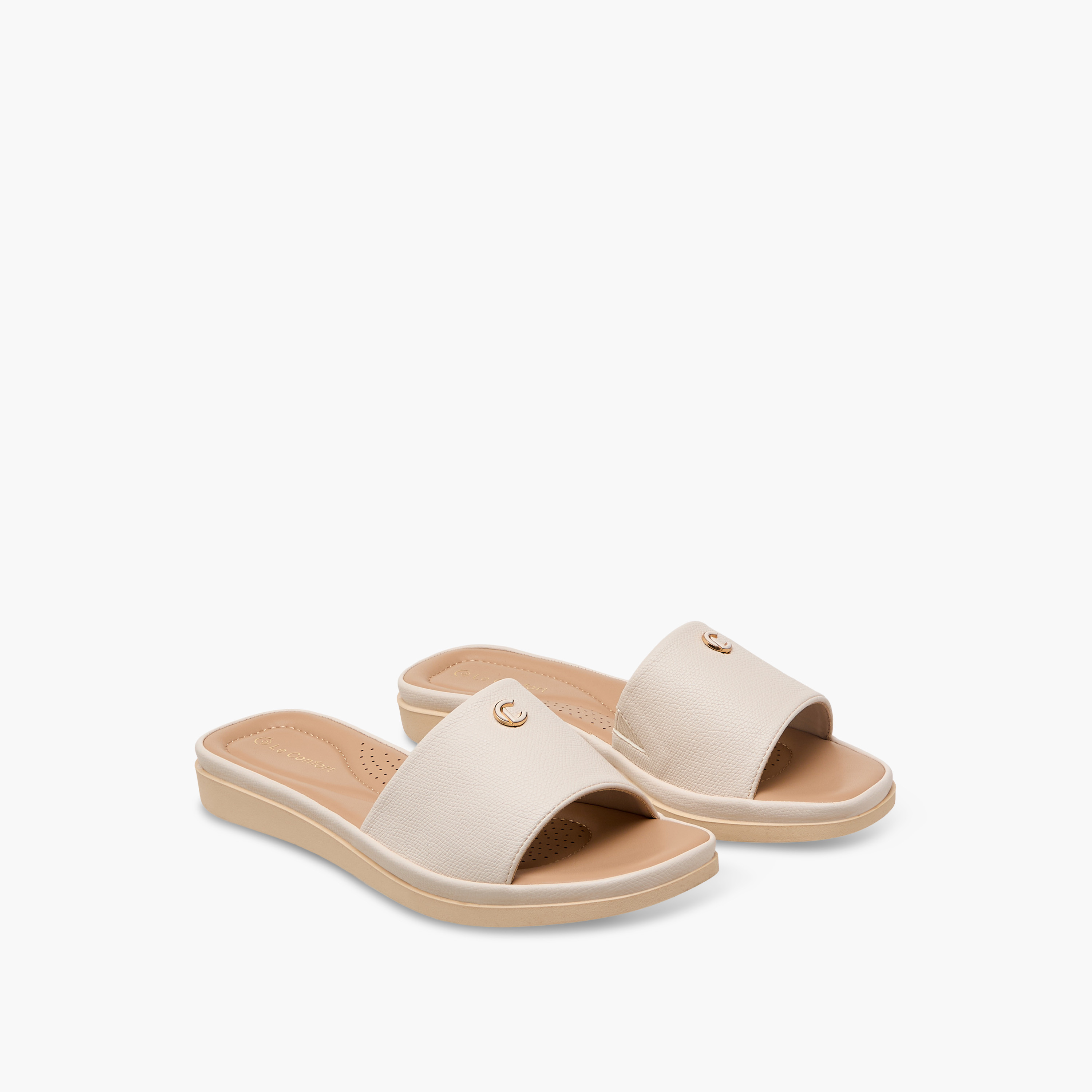 Le Confort Women Textured Comfort Sandals-women-shoes-flats-sandals-image-1