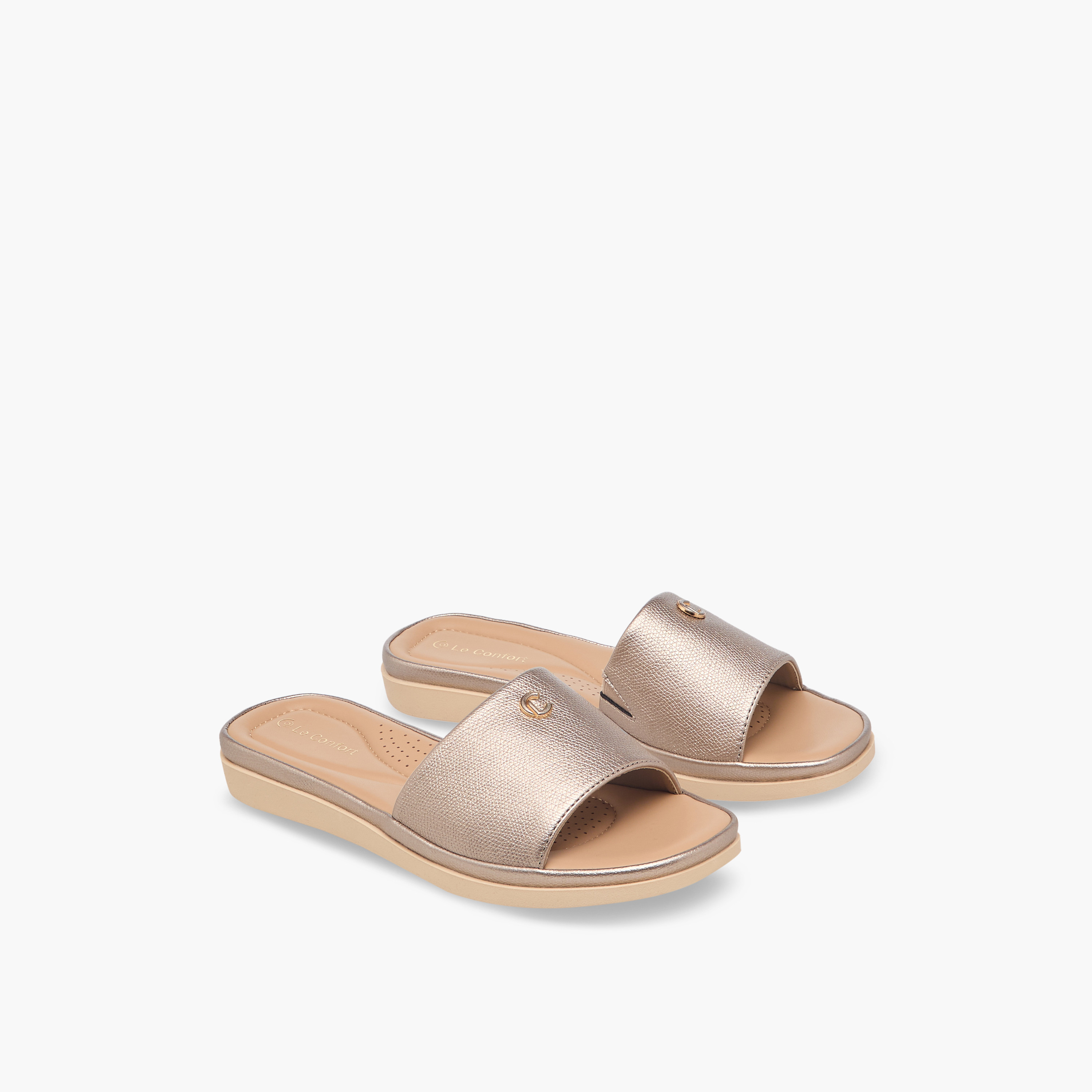 Le Confort Women Textured Comfort Sandals-women-shoes-flats-sandals-image-1