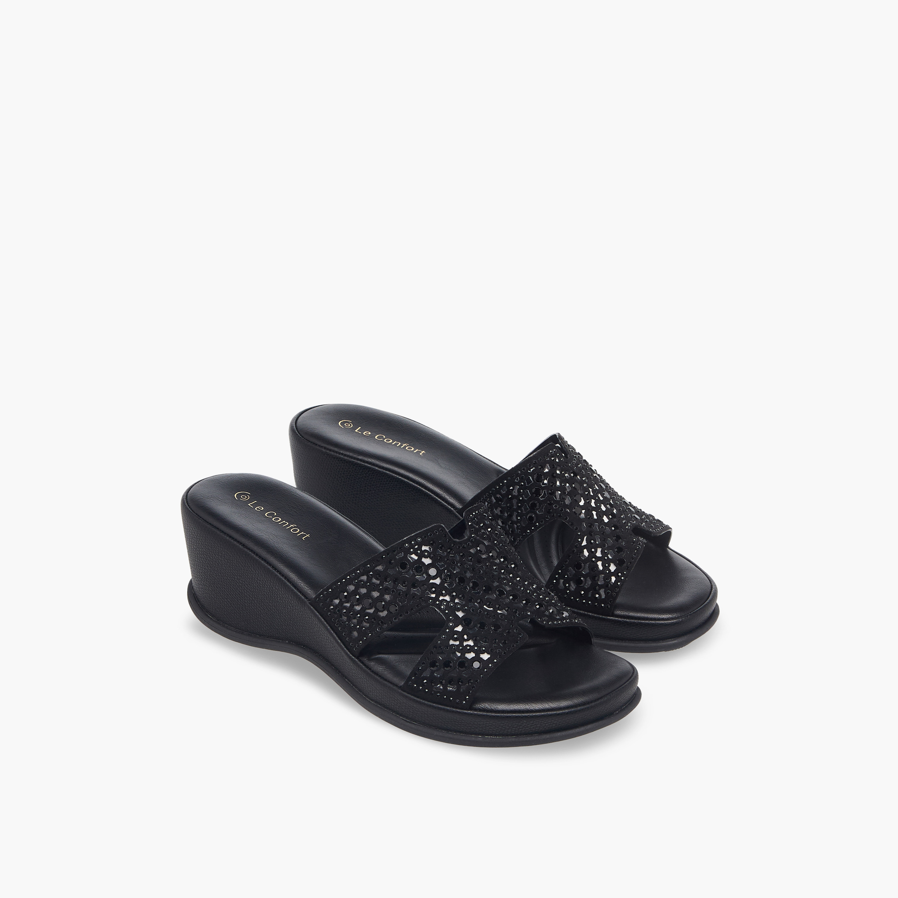 صندل مزين بكعب ويدج للنساء من لو كونفورت-women-shoes-sandals-heeled-image-6