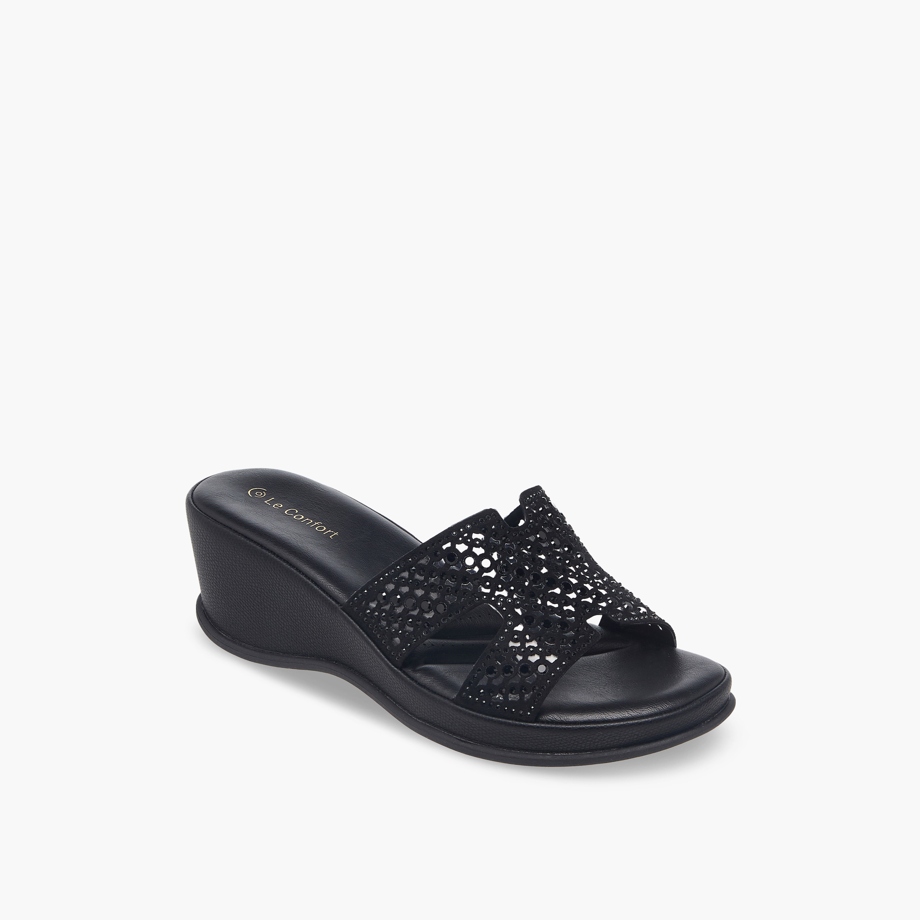 صندل مزين بكعب ويدج للنساء من لو كونفورت-women-shoes-sandals-heeled-image-5