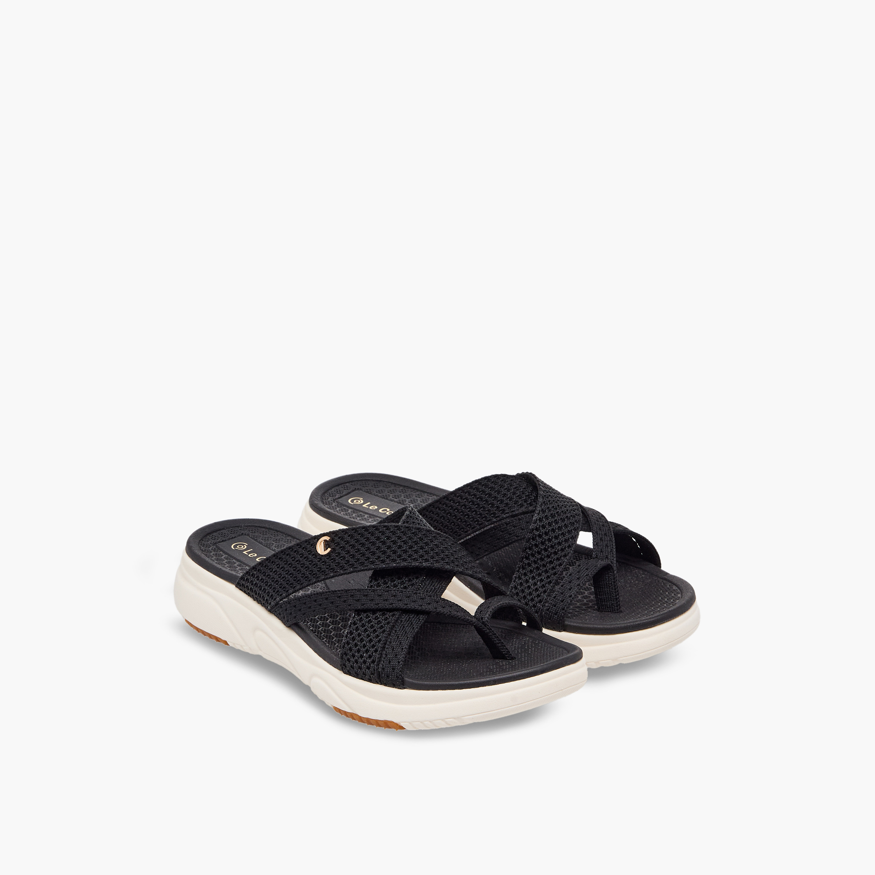 Le Confort Women Textured Slip-On Sandals-women-shoes-sandals-flats-image-1