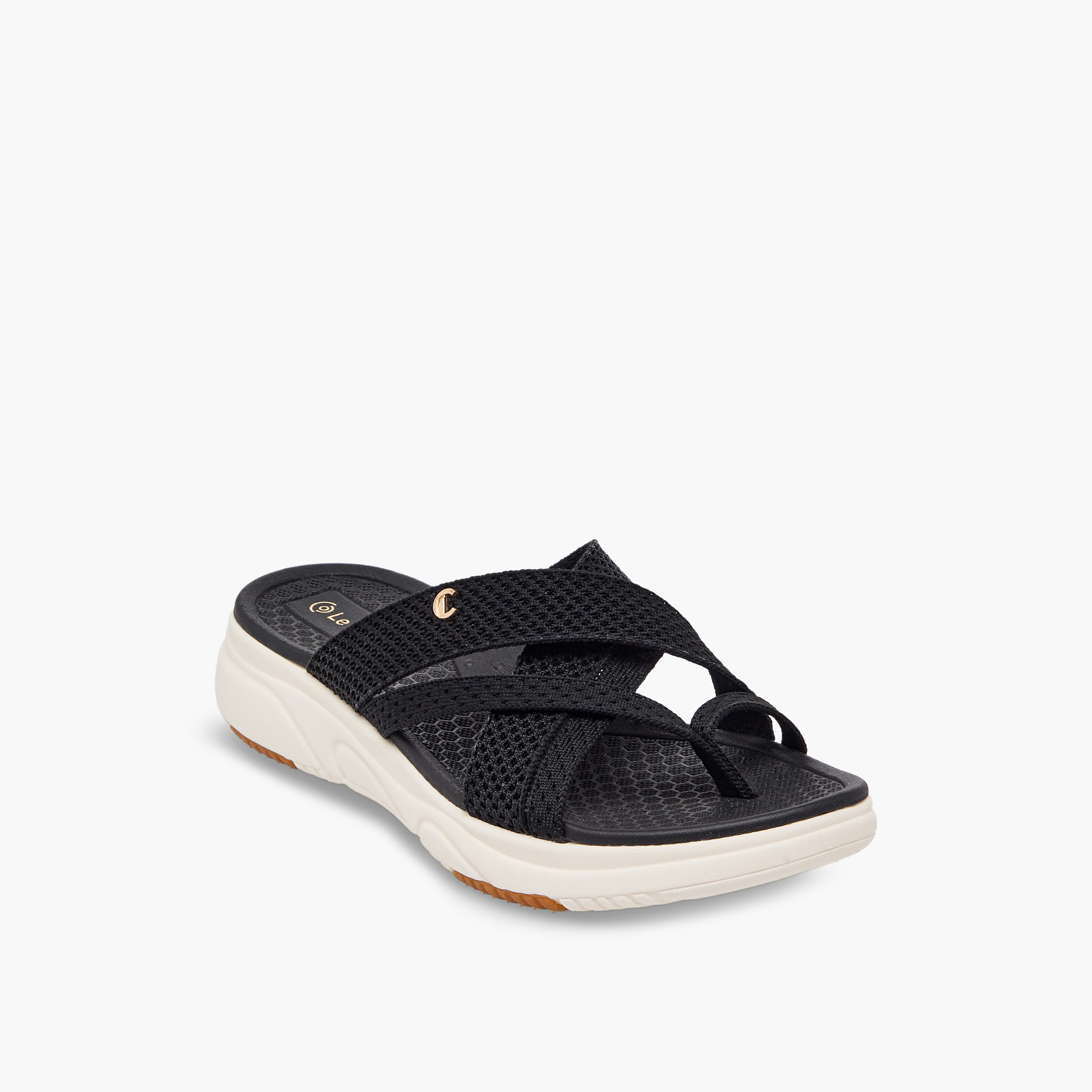 Le Confort Women Textured Slip-On Sandals-women-shoes-sandals-flats-image-2