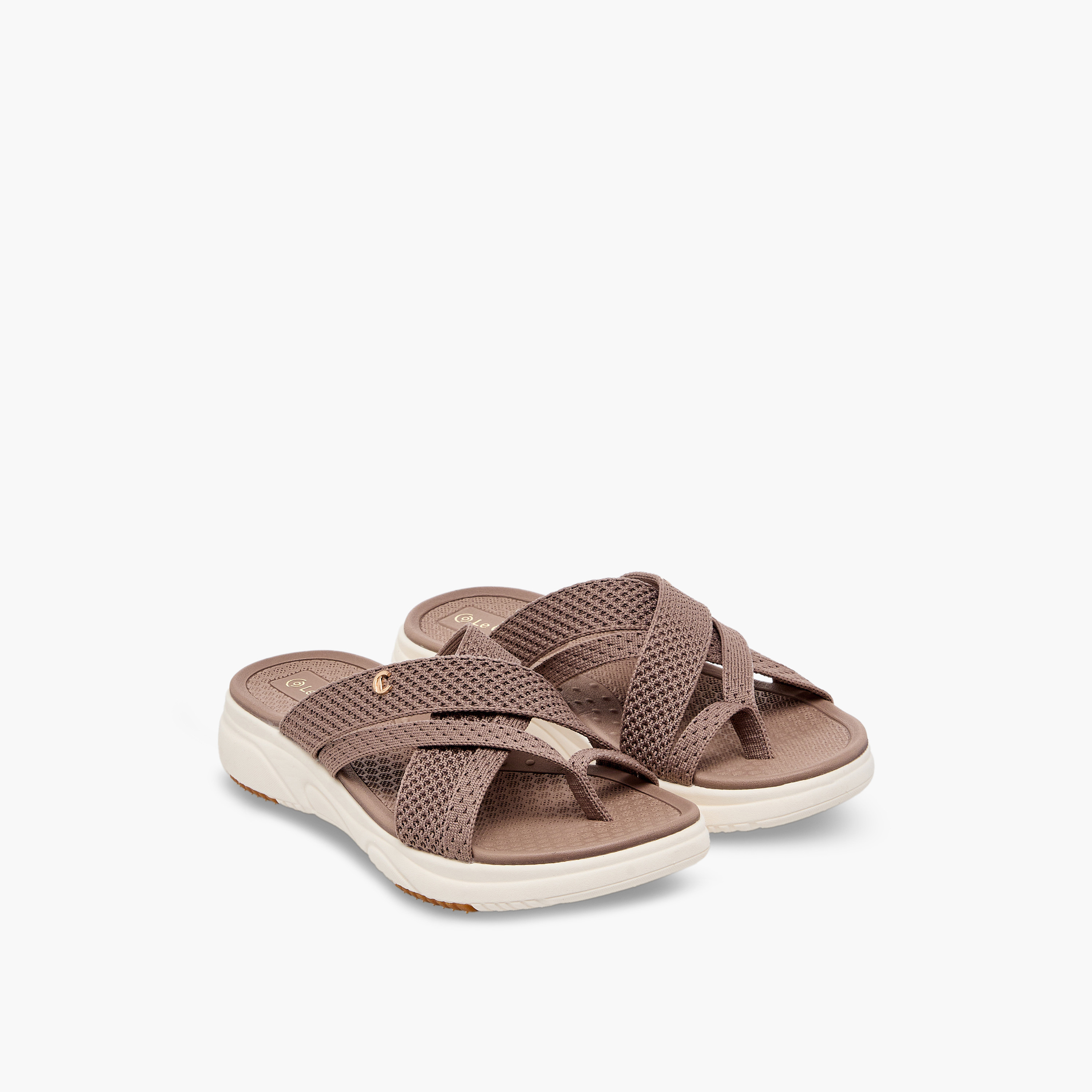 Le Confort Women Textured Slip-On Sandals-women-shoes-sandals-flats-image-1